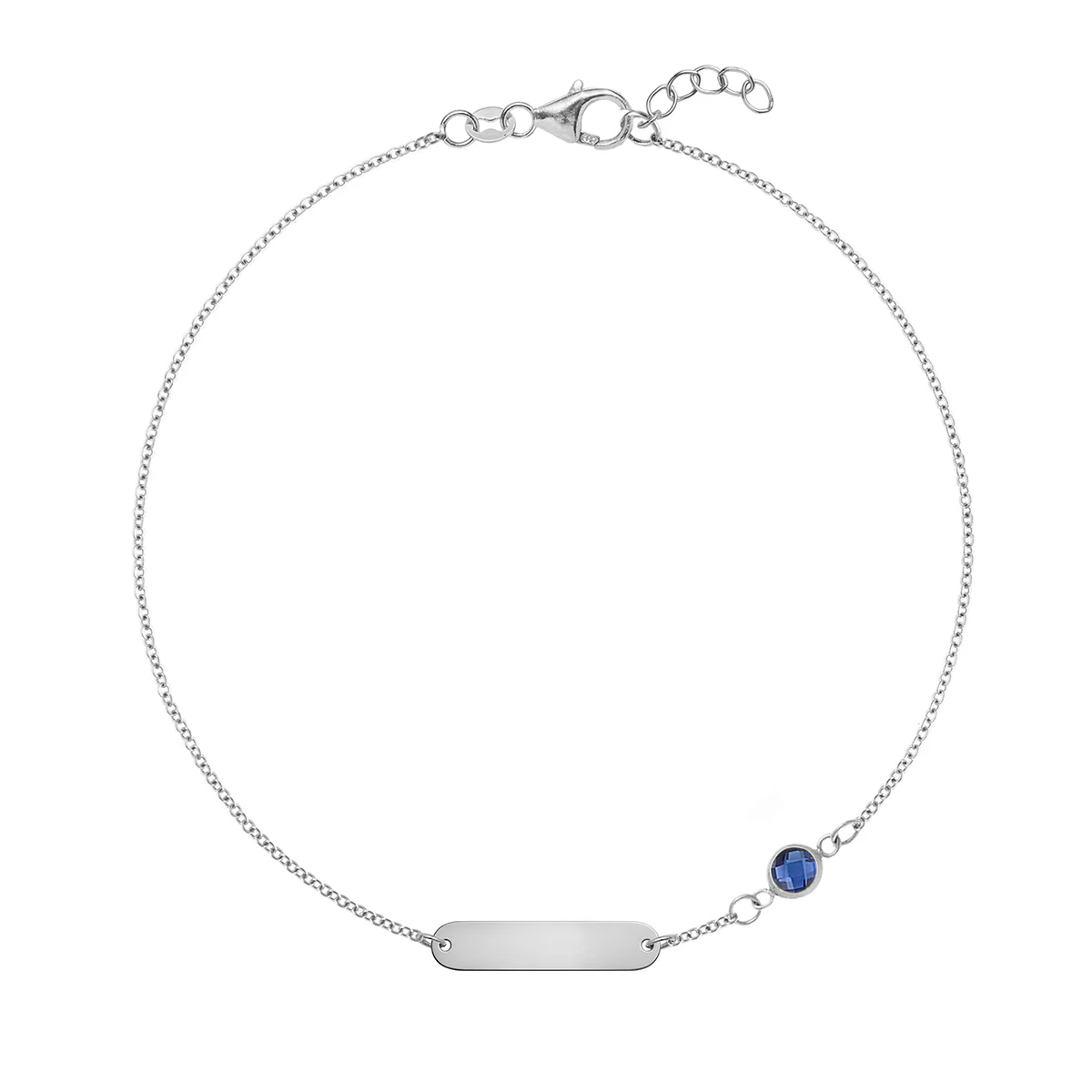 1 Nameplate & 1 Petite Sapphire Bracelet in 14k Gold (September) - Image 7