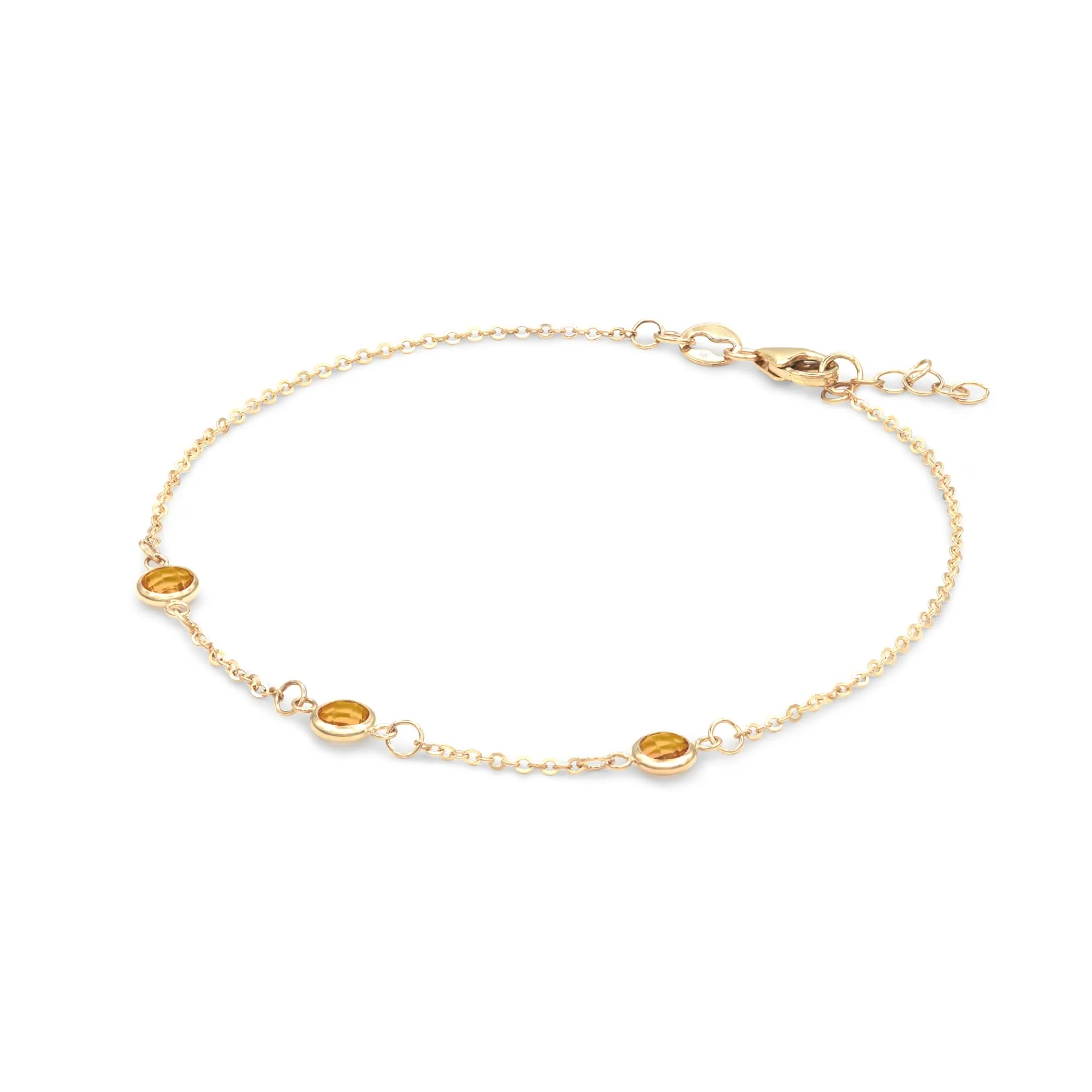 Bayberry 3 Citrine Bracelet in 14k Gold (November) - Image 5