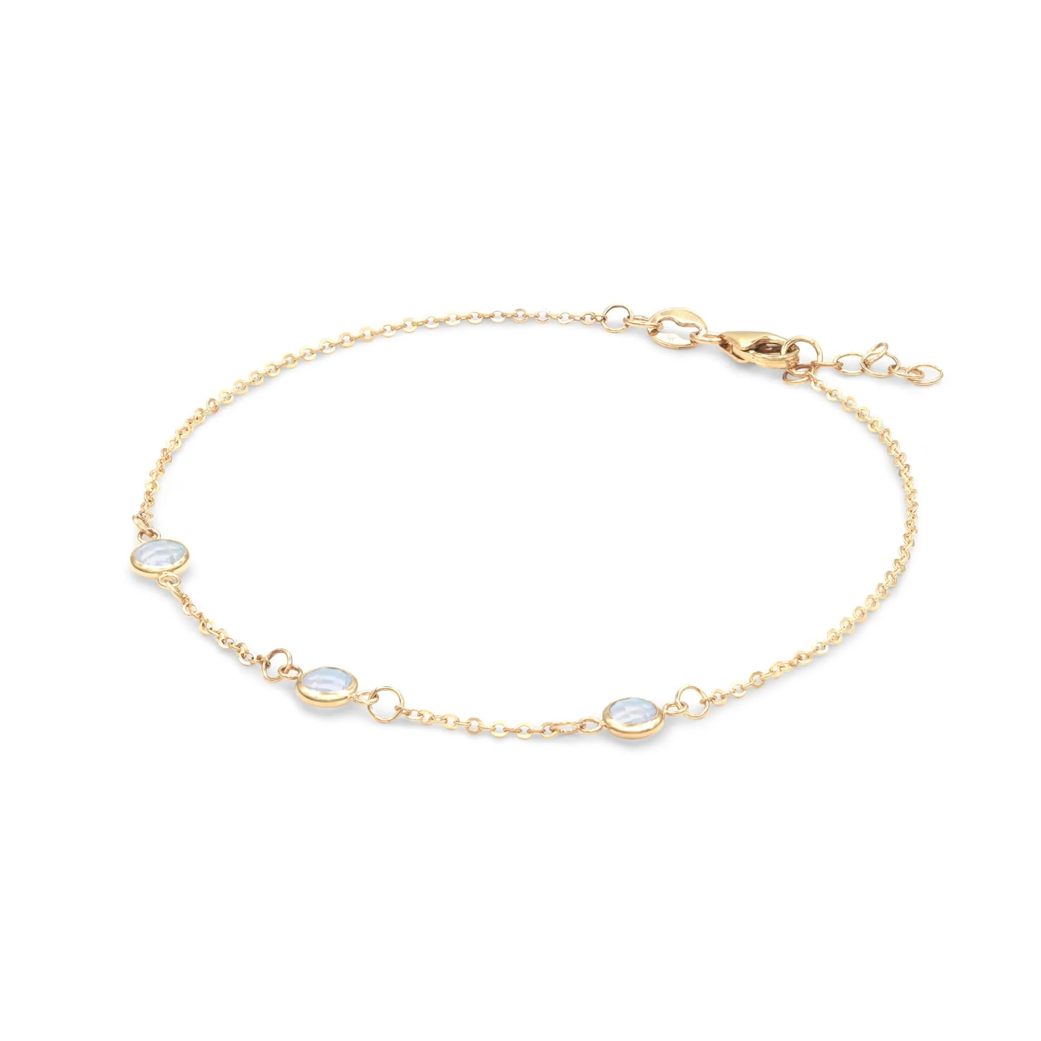 Bayberry 3 Moonstone Bracelet in 14k Gold (June) - Image 4