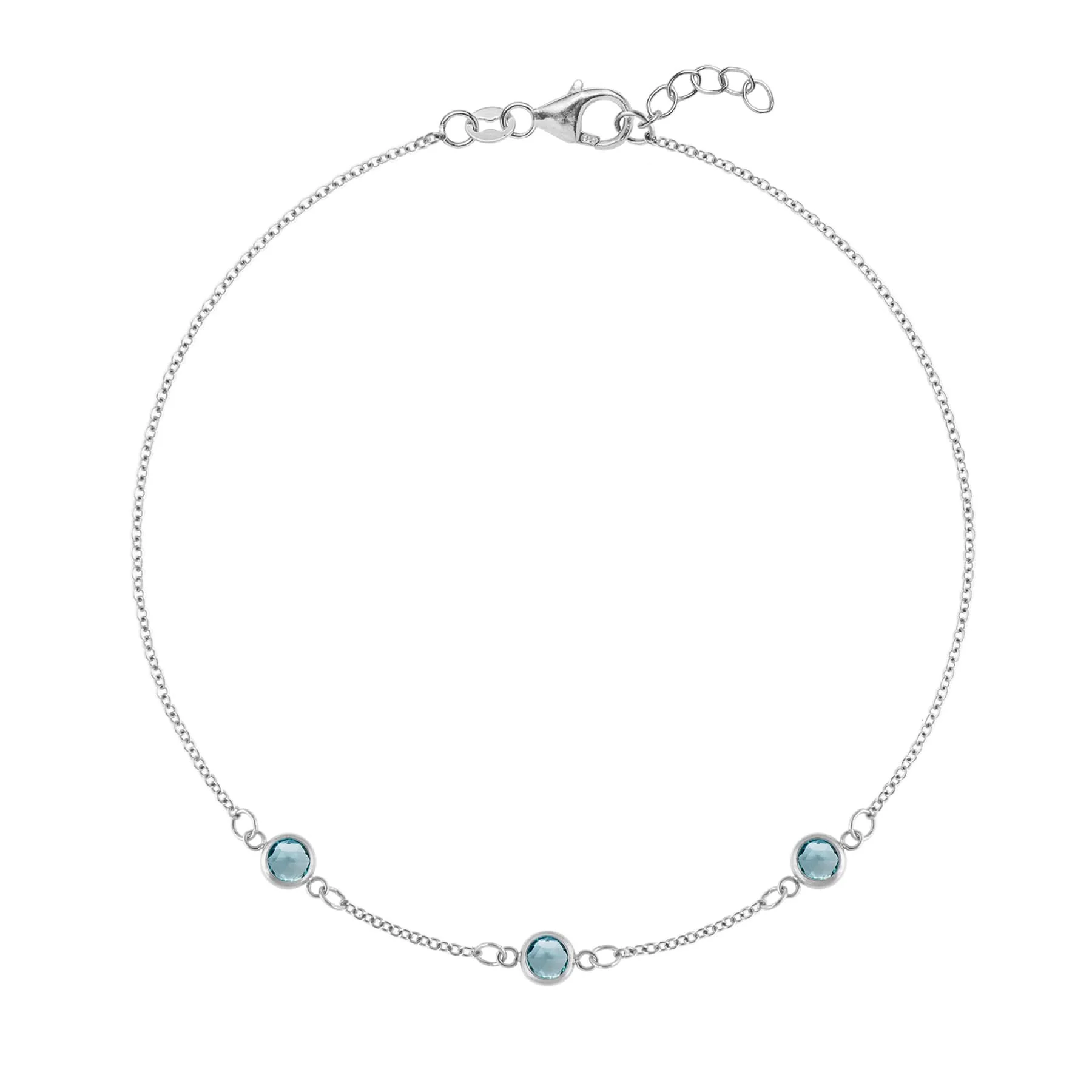 Bayberry 3 Nantucket Blue Topaz Bracelet in 14k Gold (December) - Image 8