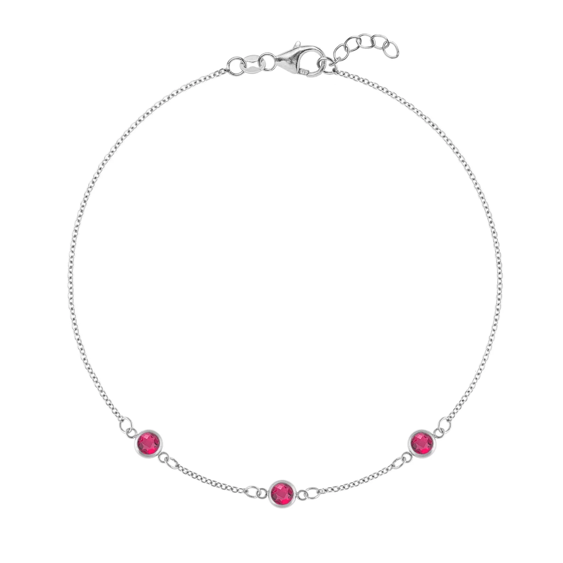 Bayberry 3 Ruby Bracelet in 14k Gold (July) - Image 8