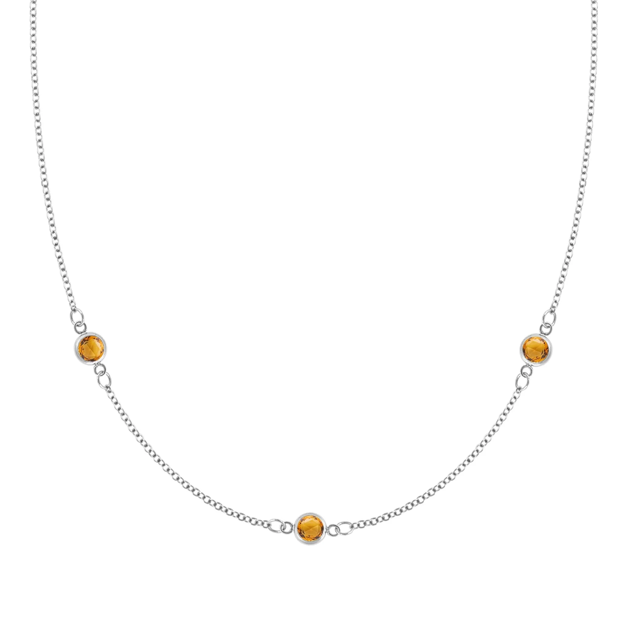 Bayberry 3 Citrine Necklace in 14k Gold (November) - Image 4