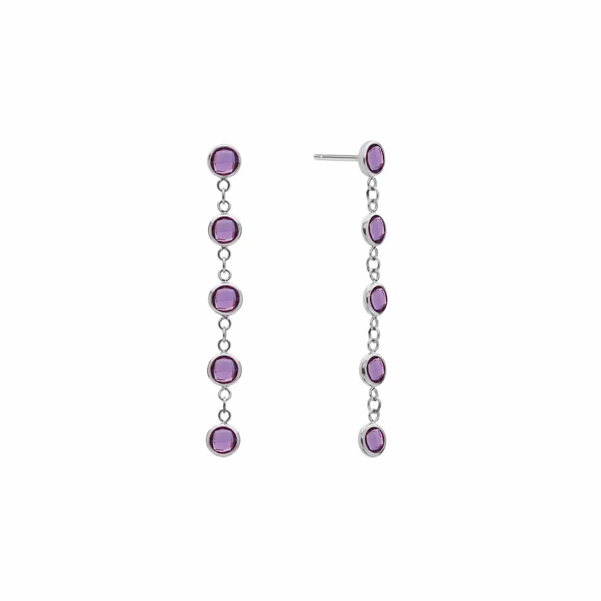 Newport Amethyst Earrings in 14k Gold (February) - Image 5