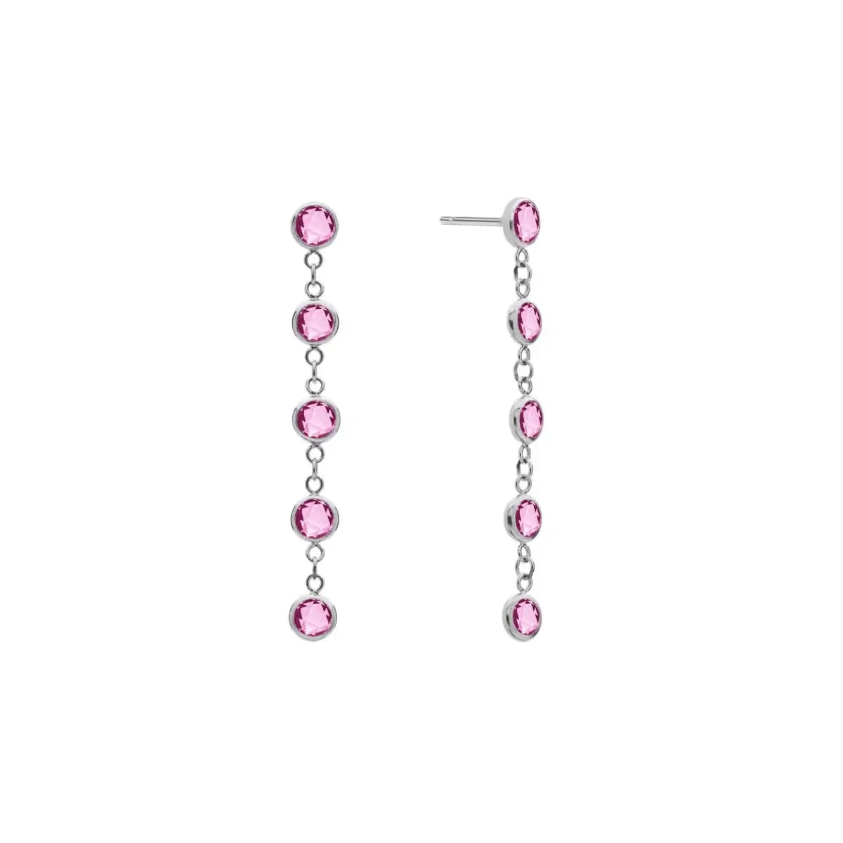Newport Pink Sapphire Earrings in 14k Gold (October) - Image 5
