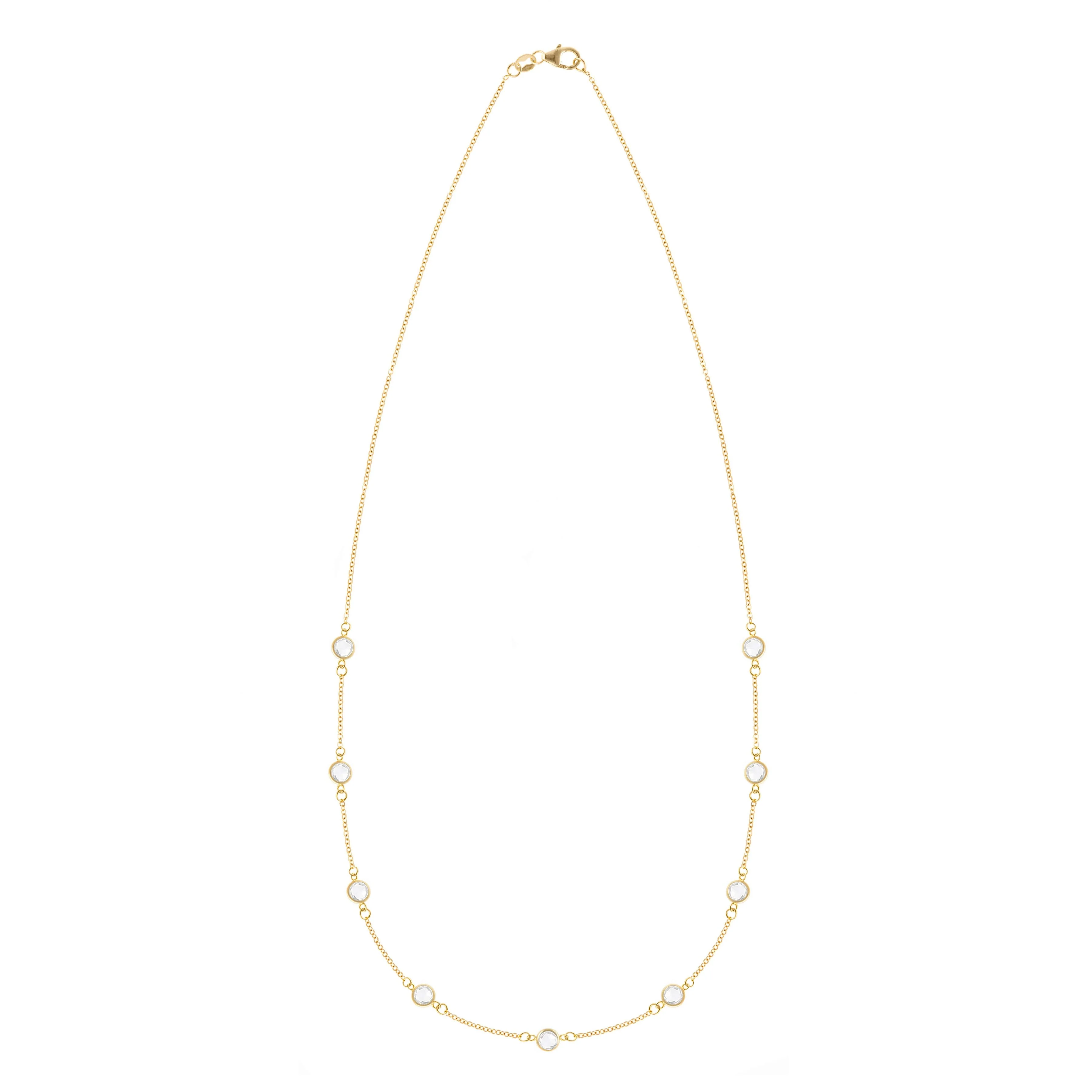 Petite 9 Birthstone Necklace in 14k Gold - Image 4
