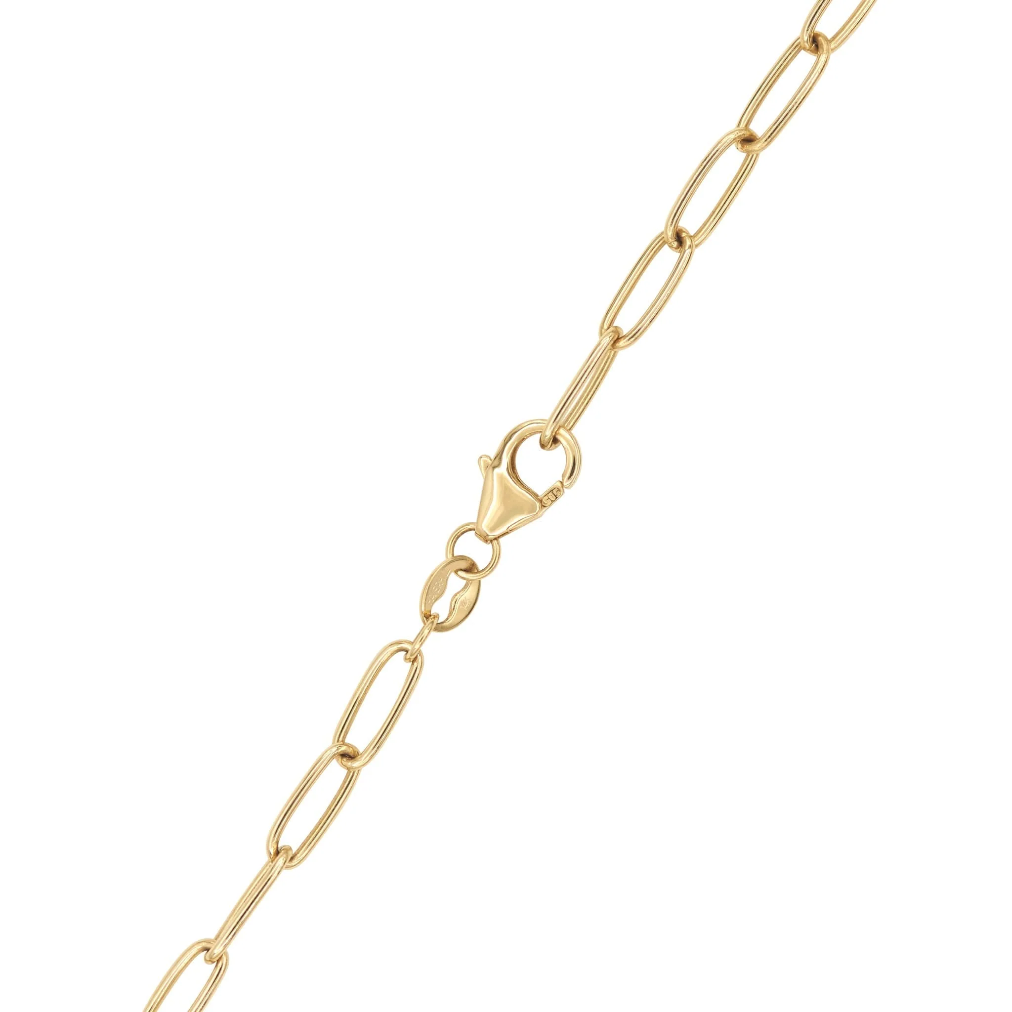 Adelaide 1 Pavé White Topaz Link Necklace in 14k Gold (April) - Image 7