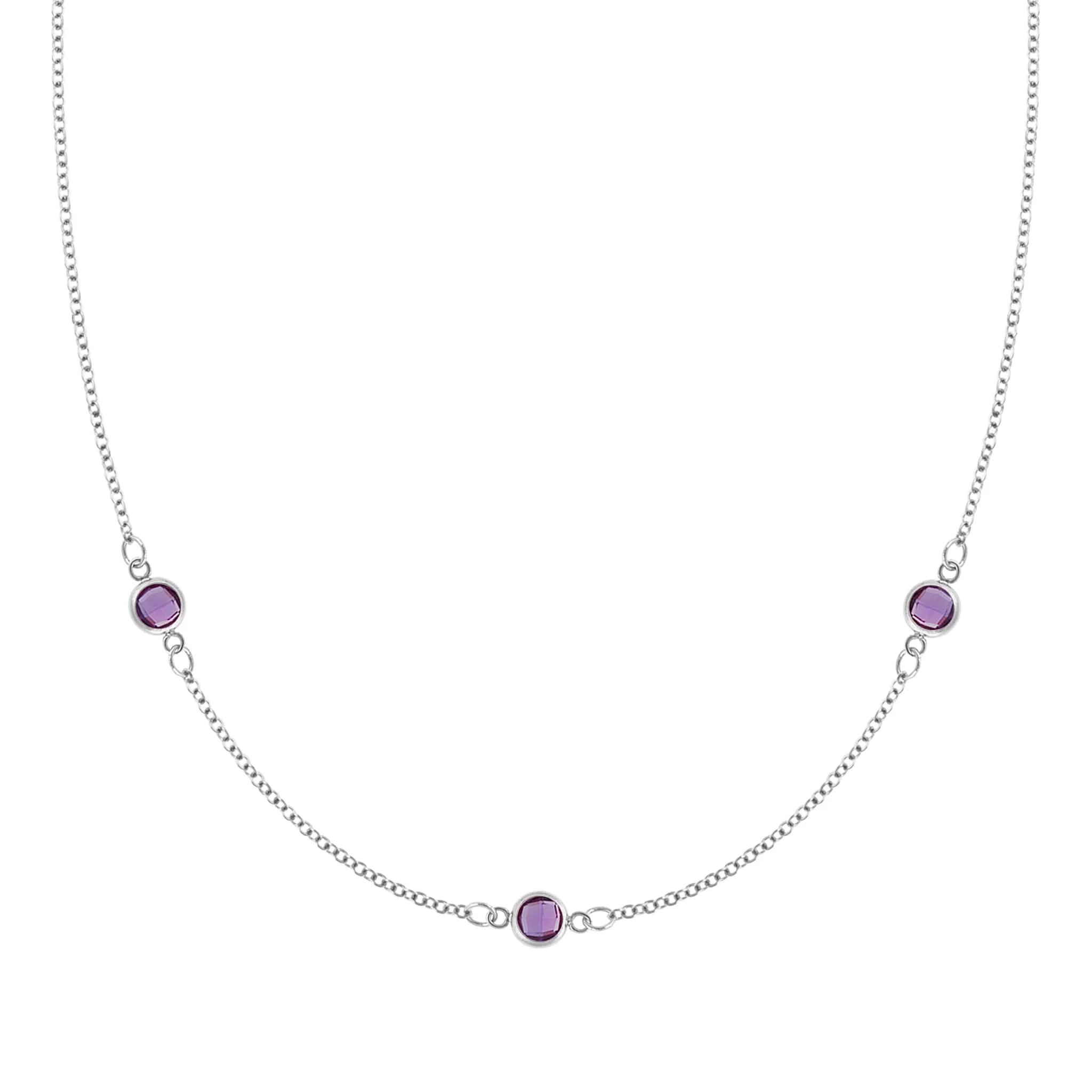 Bayberry 3 Amethyst Necklace in 14k Gold (February) - Image 4
