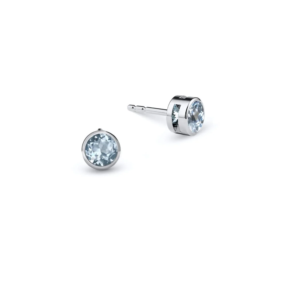Barrington Aquamarine Stud Earrings in 14k Gold (March) - Image 5