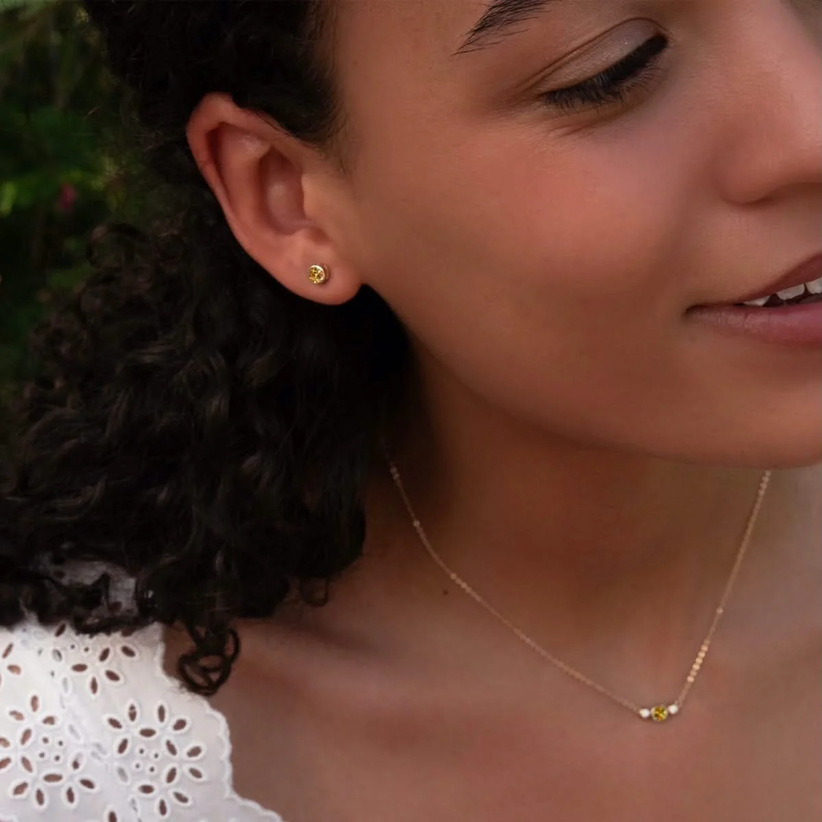 Barrington Citrine Stud Earrings in 14k Gold (November) - Image 2