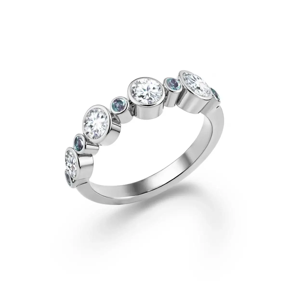 Barrington Diamond Band Ring with Alexandrites in 14k Gold (June) - Image 7