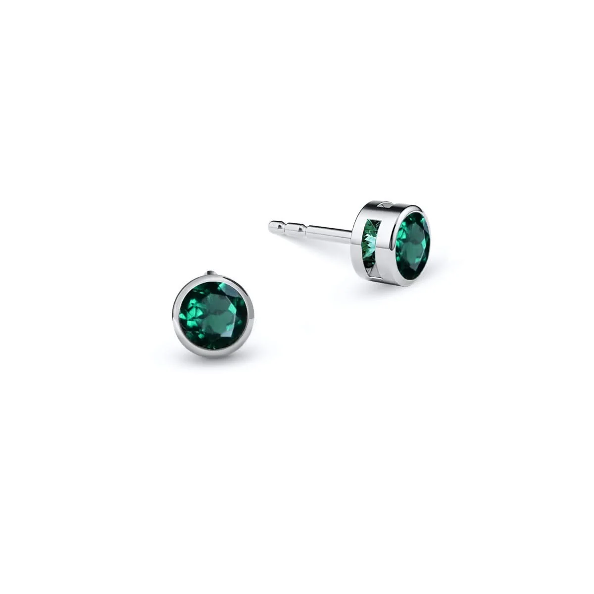 Barrington Emerald Stud Earrings in 14k Gold (May) - Image 5