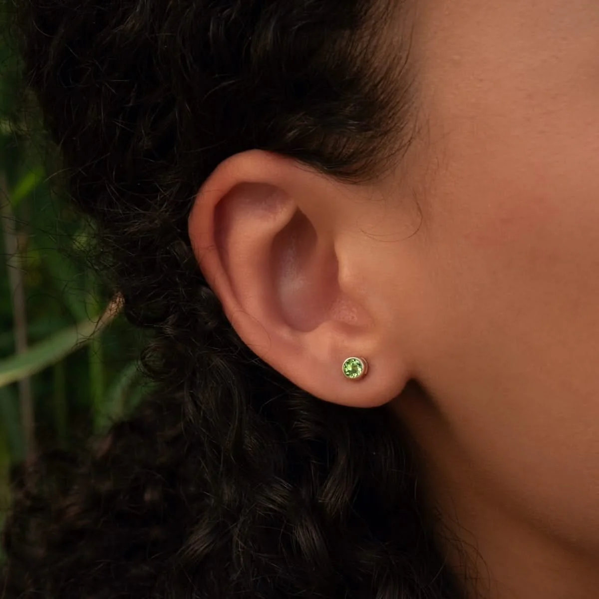 Barrington Peridot Stud Earrings in 14k Gold (August) - Image 3