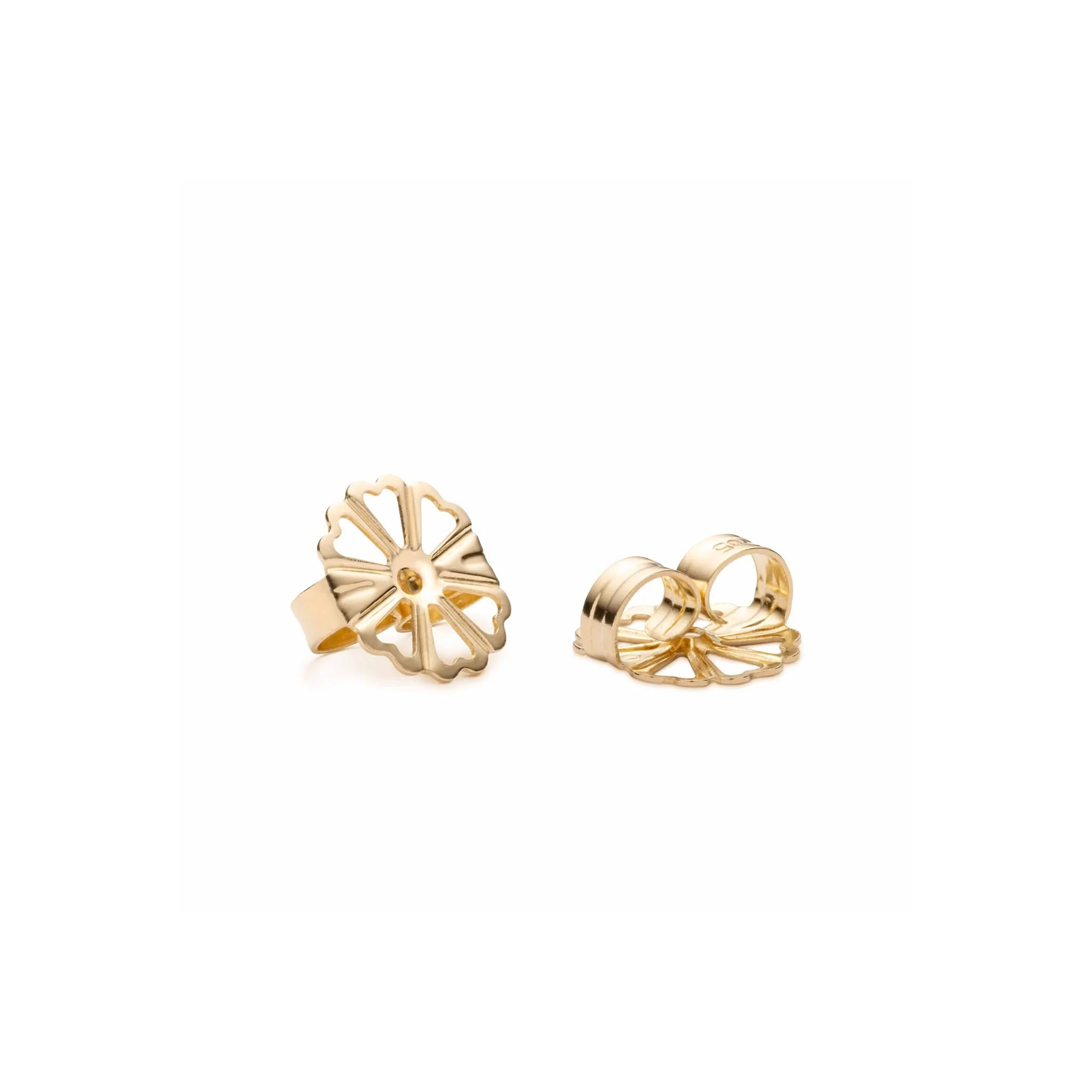 Greenwich Flower Emerald & Diamond Earrings in 14k Gold (May) - Image 4