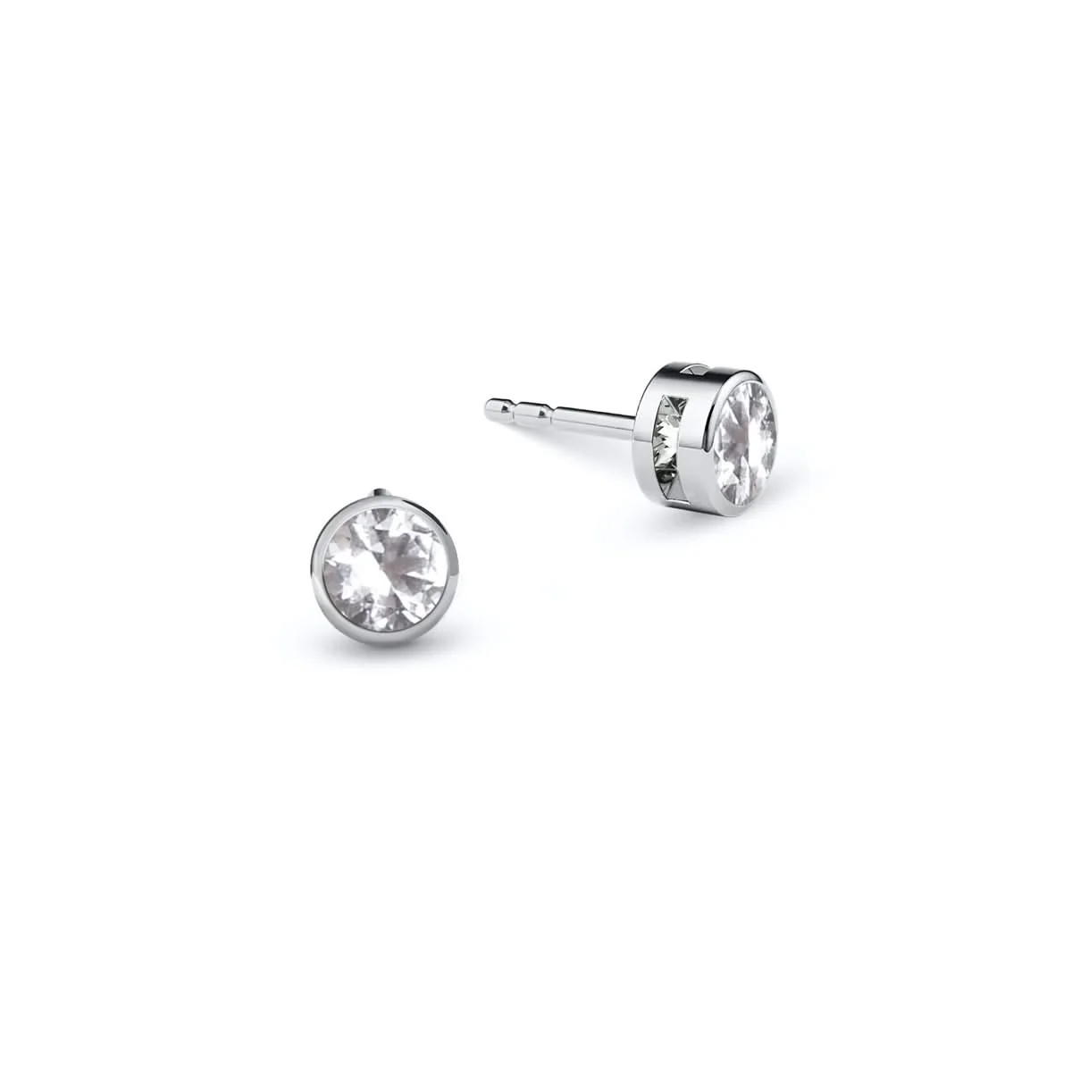 Barrington White Topaz Stud Earrings in 14k Gold (April) - Image 5