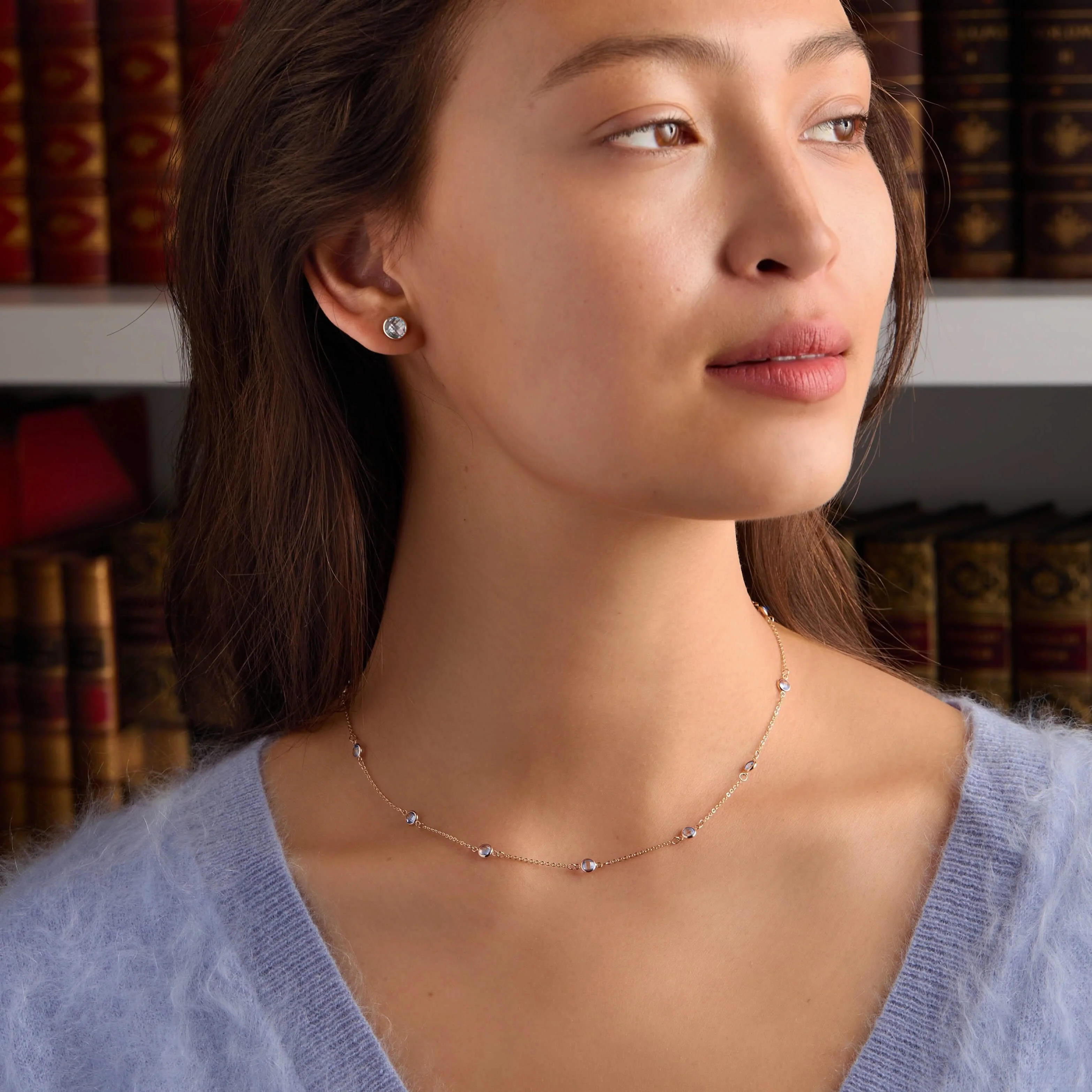 Bayberry 11 Aquamarine Necklace in 14k Gold (March) - Image 2