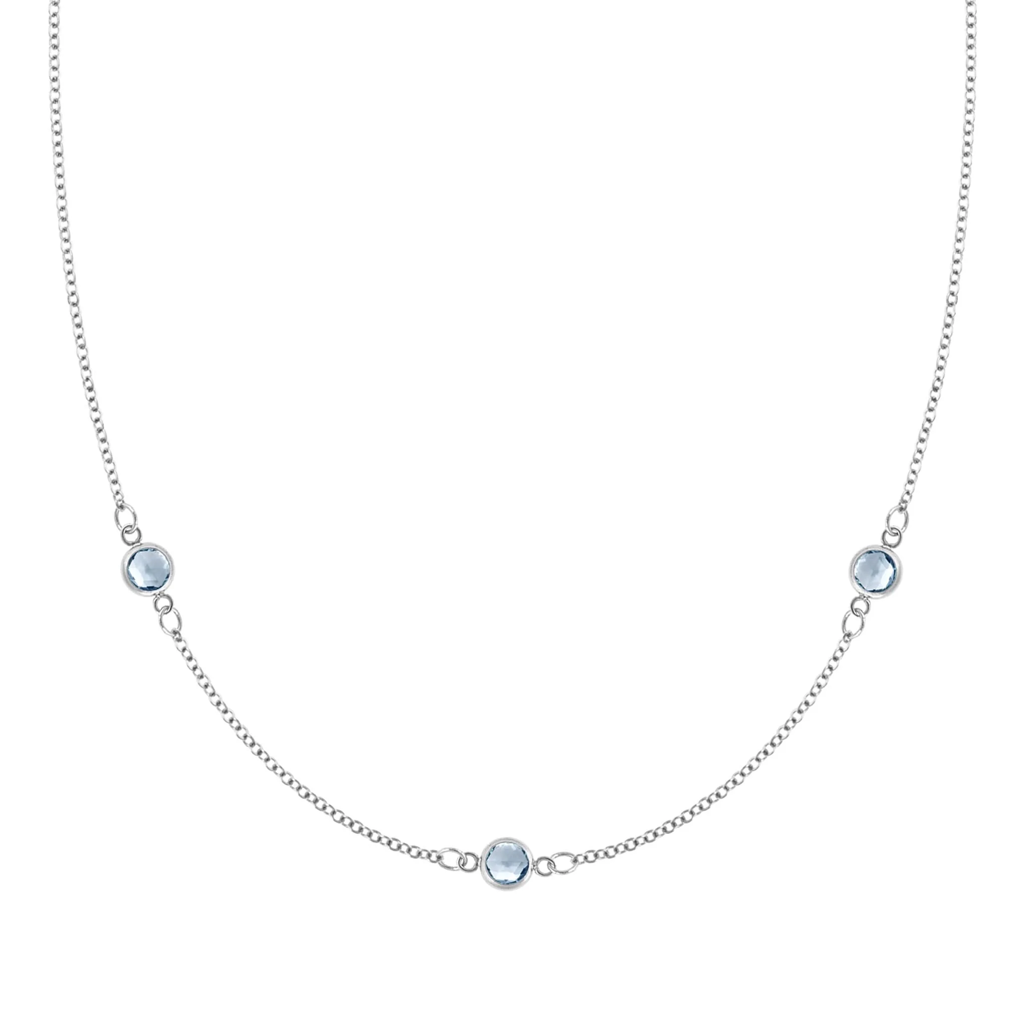 Bayberry 3 Aquamarine Necklace in 14k Gold (March) - Image 4
