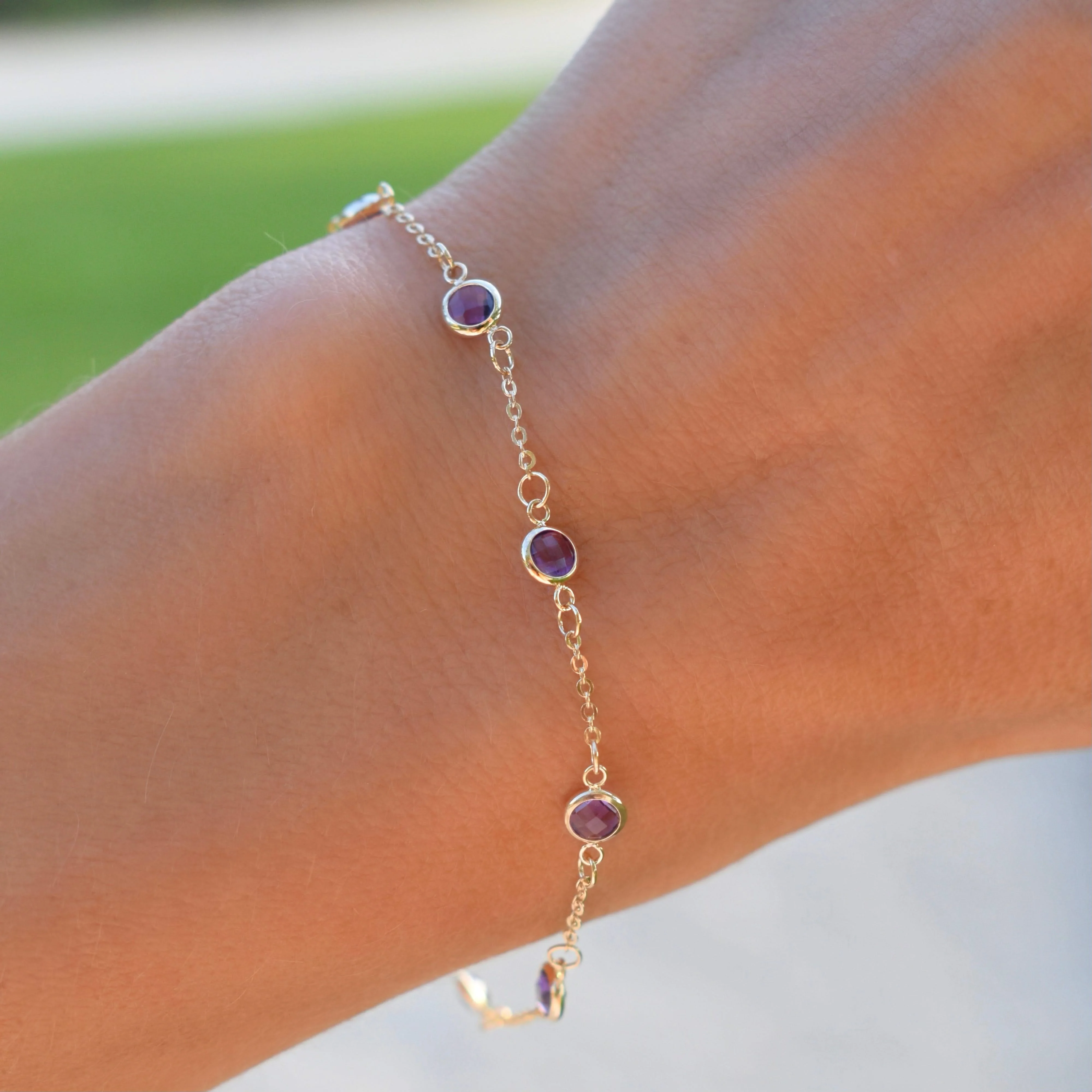 Bayberry 7 Amethyst Bracelet in 14k Gold (February) - Image 3