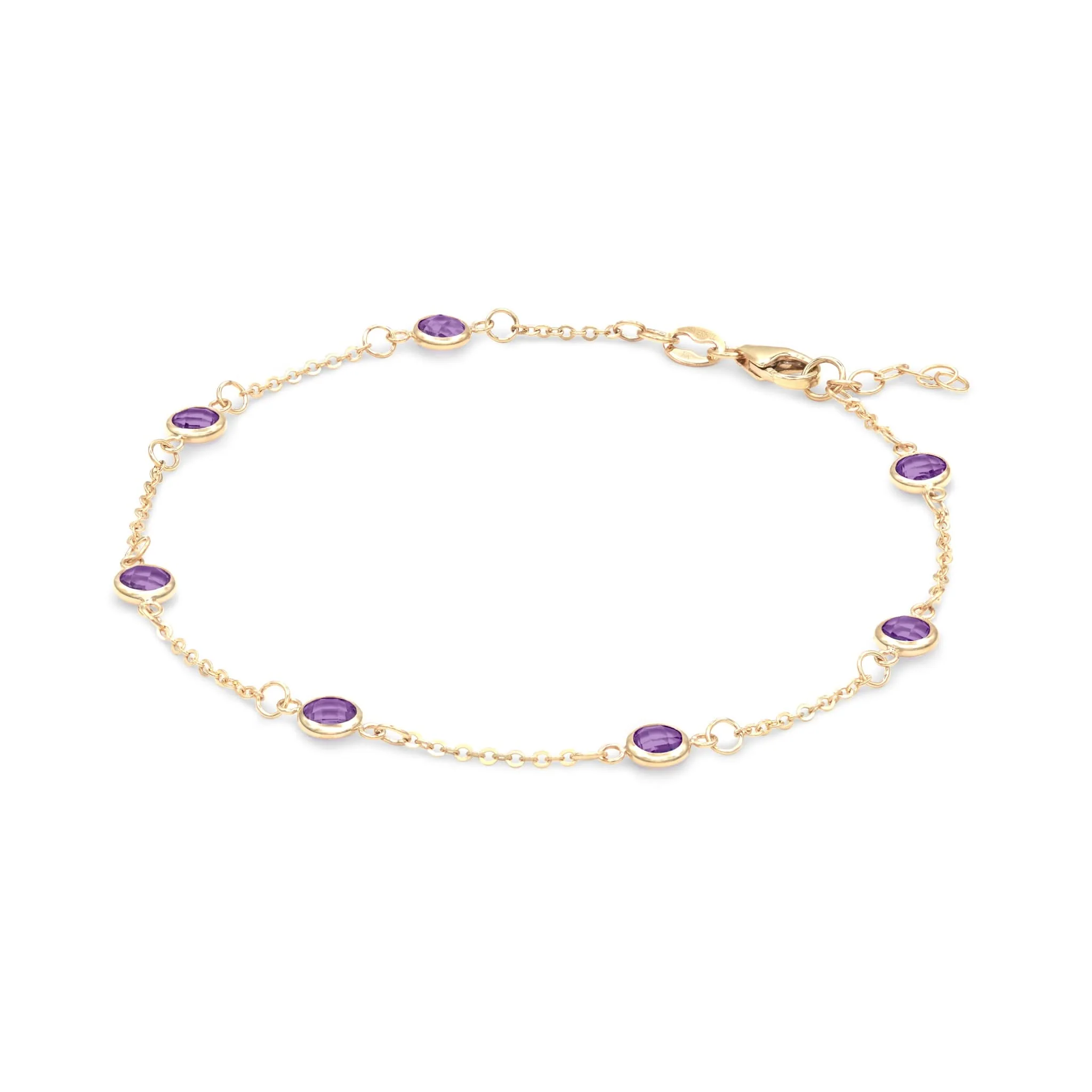 Bayberry 7 Amethyst Bracelet in 14k Gold (February) - Image 4