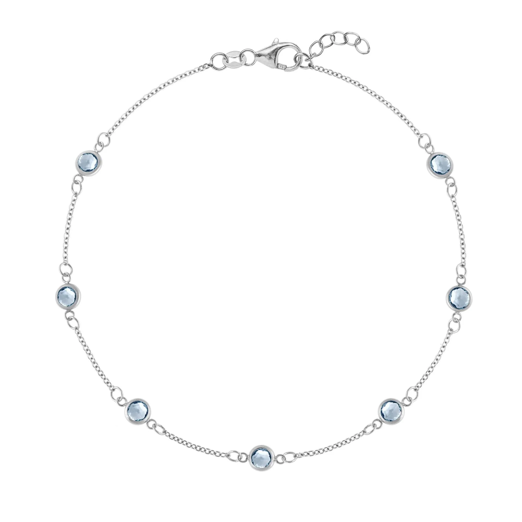 Bayberry 7 Aquamarine Bracelet in 14k Gold (March) - Image 7