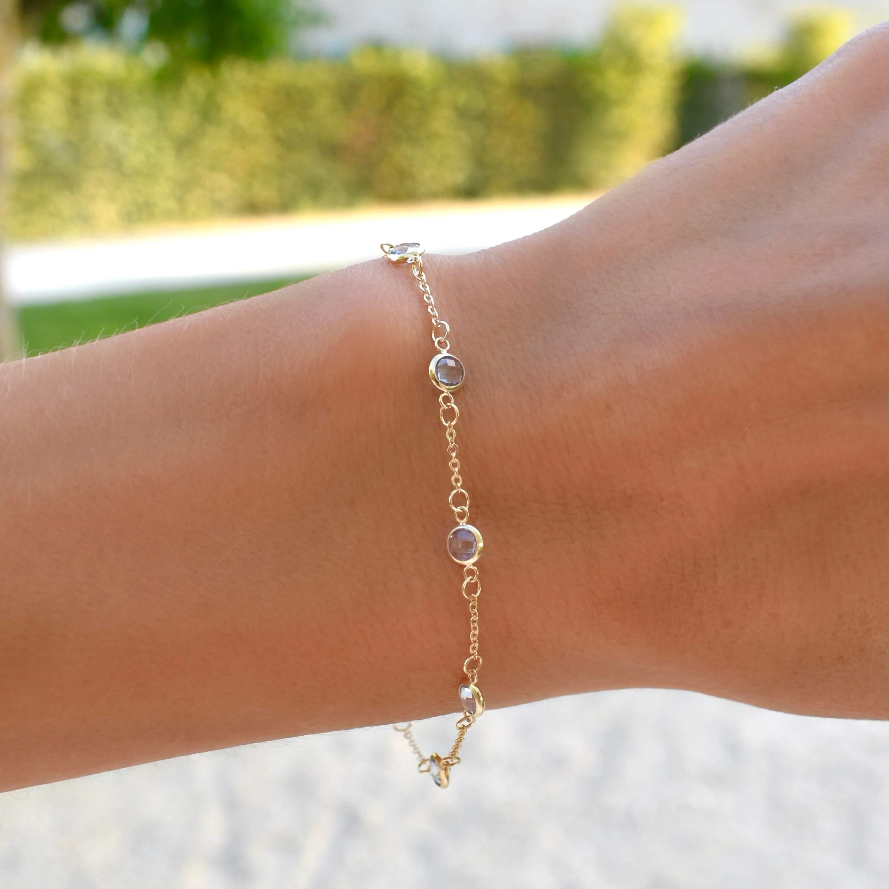 Bayberry 7 Aquamarine Bracelet in 14k Gold (March) - Image 8