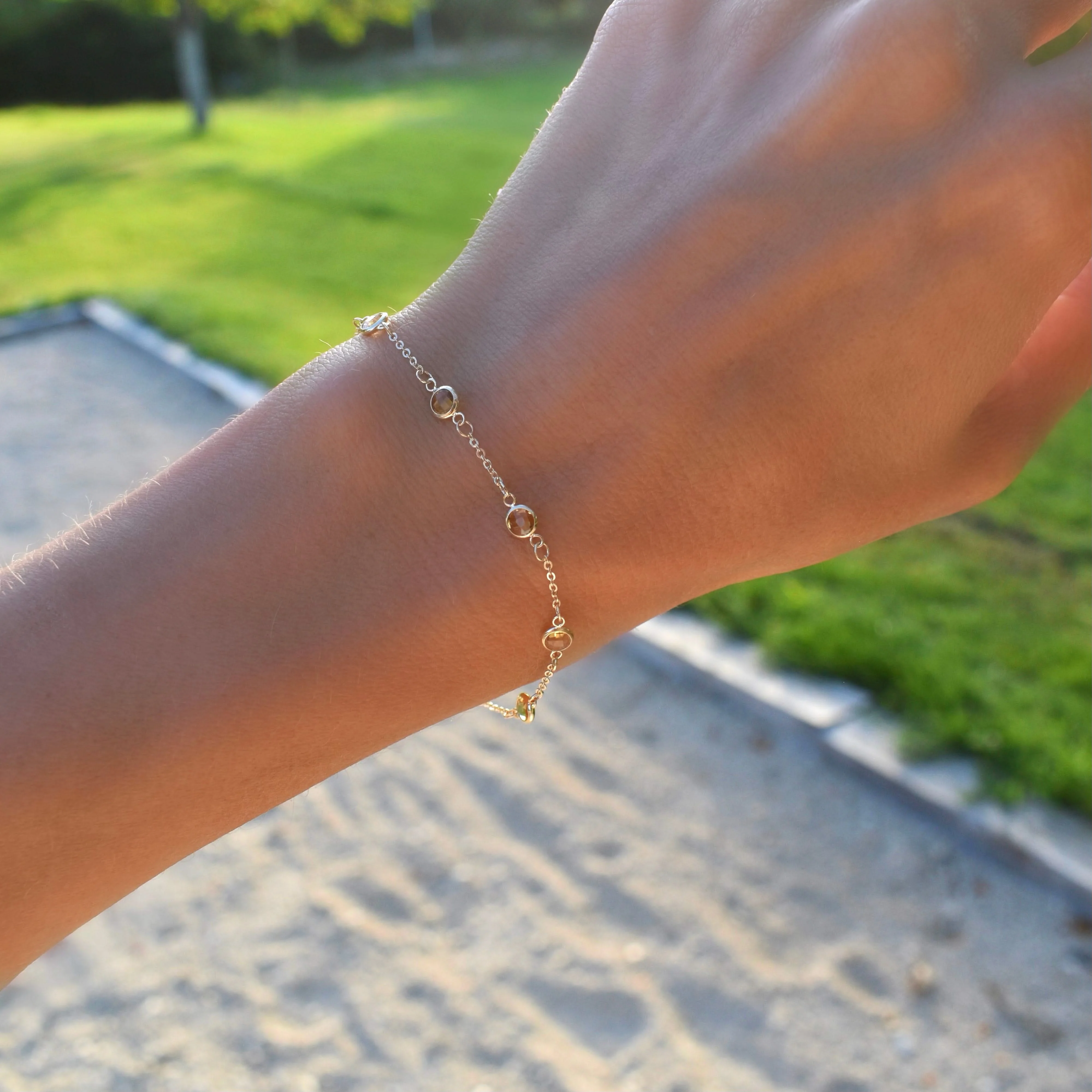 Bayberry 7 Citrine Bracelet in 14k Gold (November) - Image 2