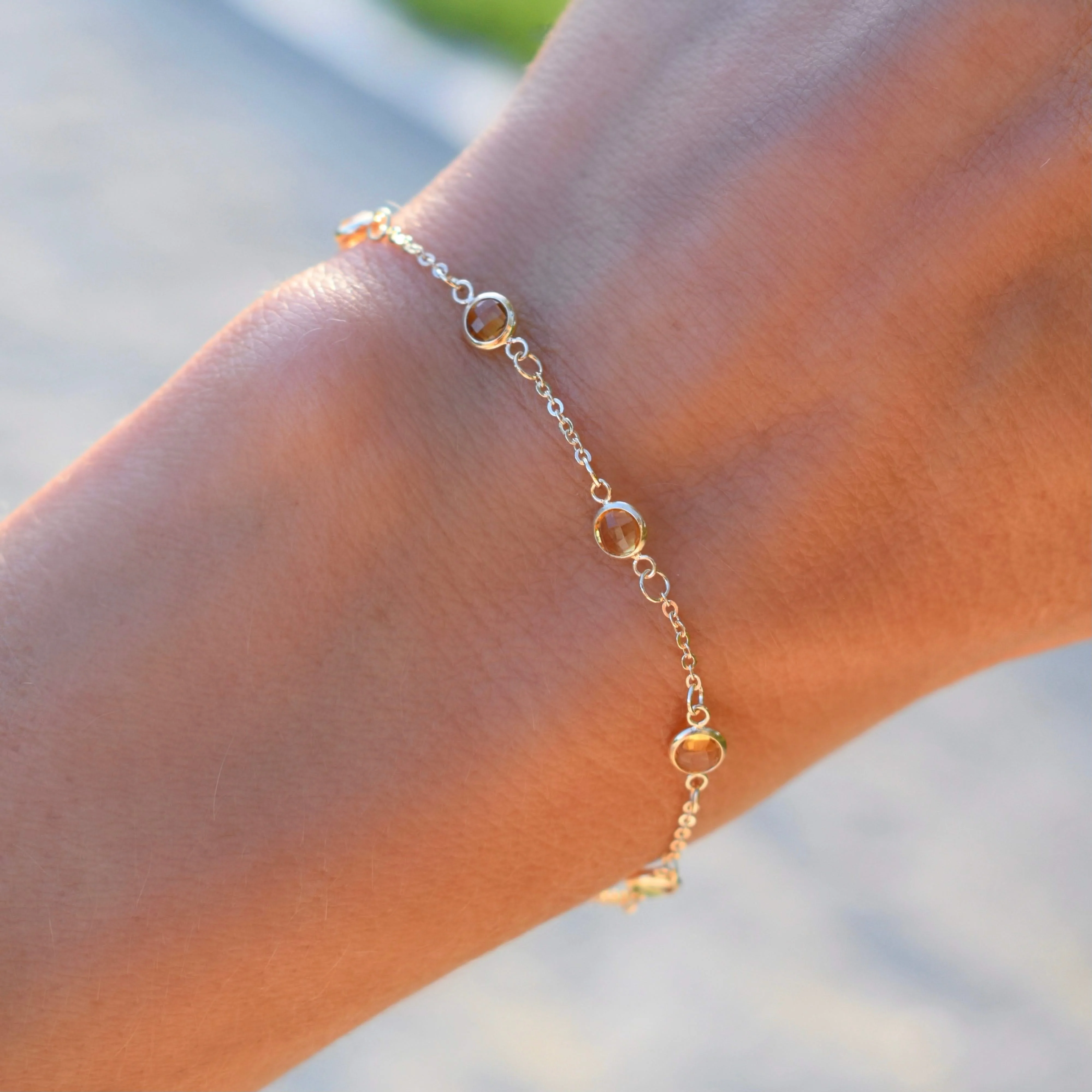Bayberry 7 Citrine Bracelet in 14k Gold (November) - Image 3