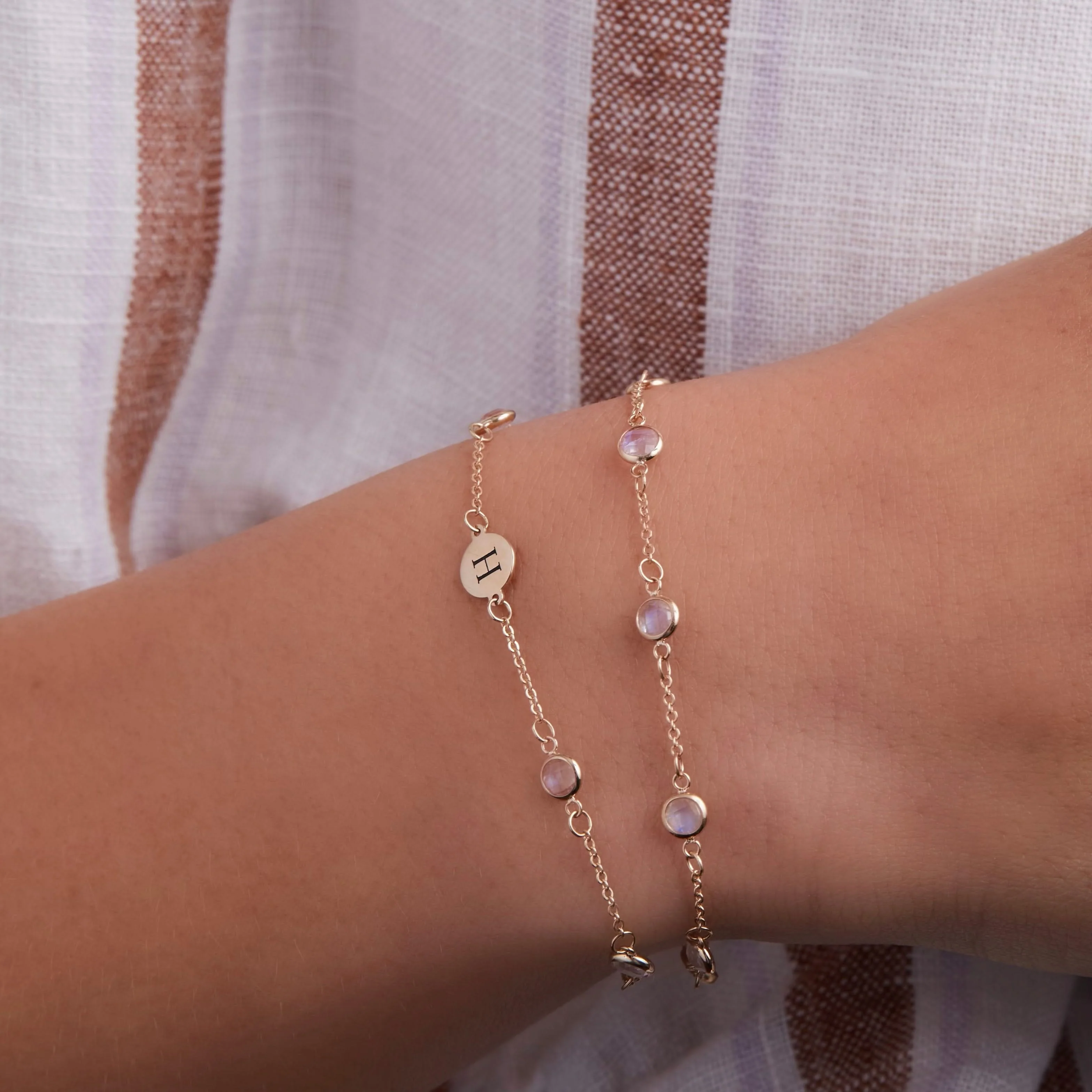 Bayberry 7 Moonstone Bracelet in 14k Gold (June) - Image 3