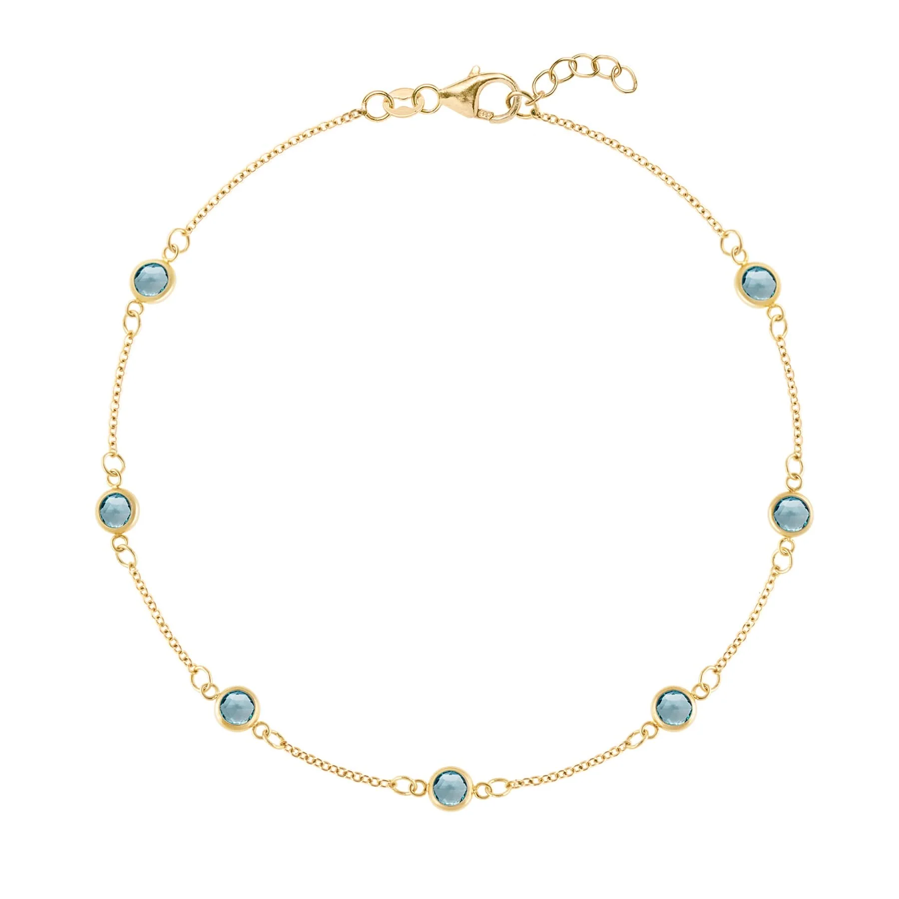 Bayberry 7 Nantucket Blue Topaz Bracelet in 14k Gold (December)