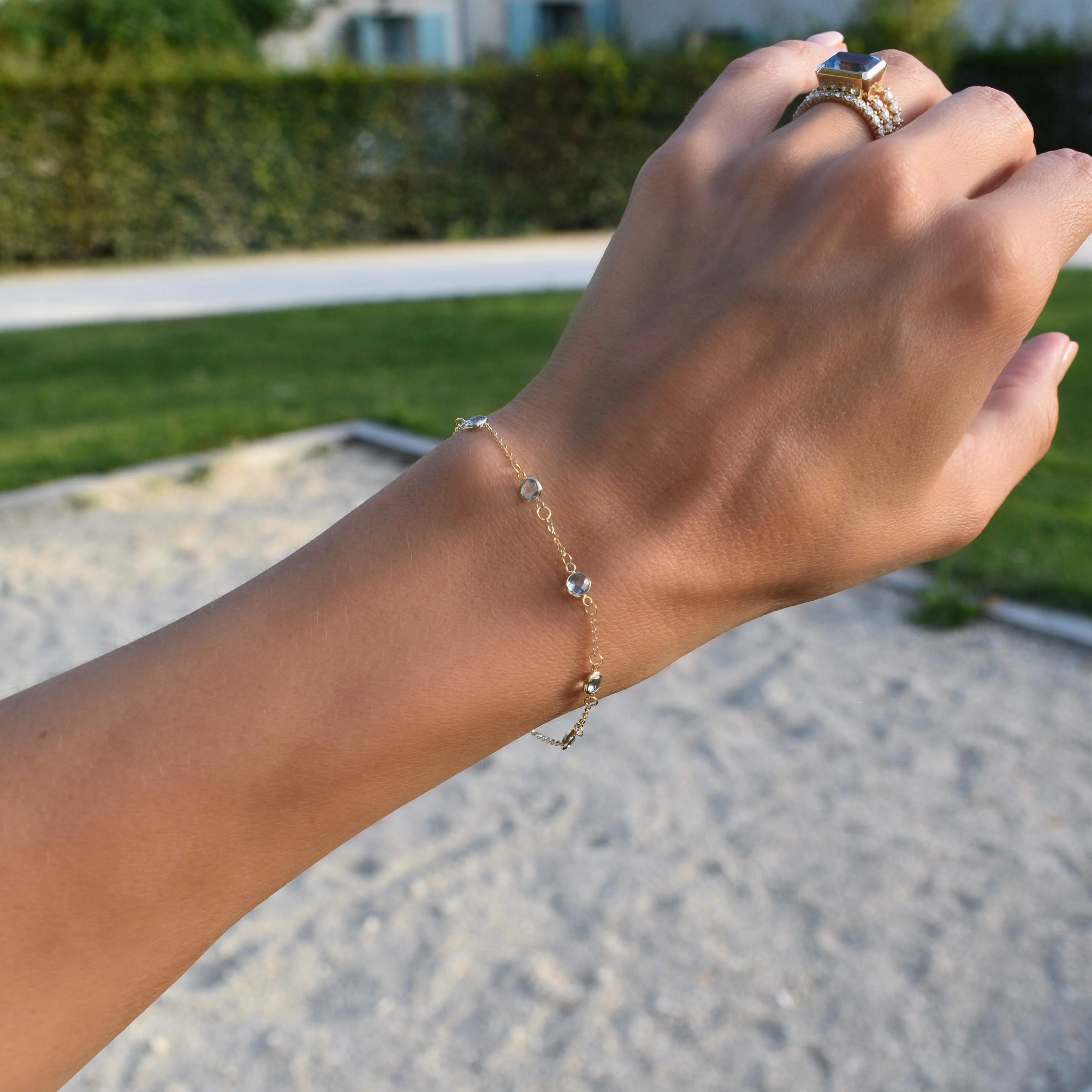 Bayberry 7 Nantucket Blue Topaz Bracelet in 14k Gold (December) - Image 2