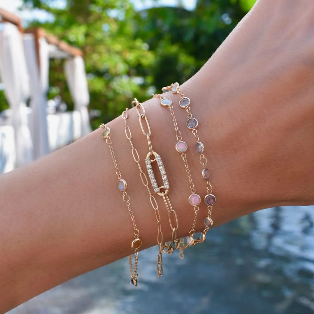 Bayberry 7 Opal Bracelet in 14k Gold (October) - Image 10