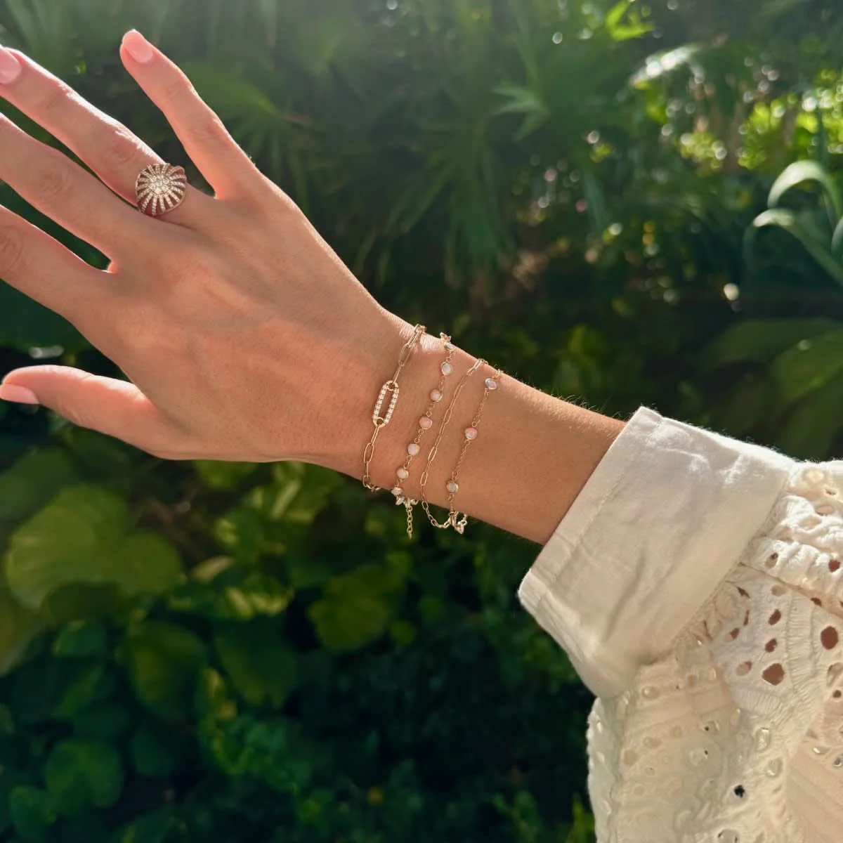 Bayberry 7 Opal Bracelet in 14k Gold (October) - Image 11