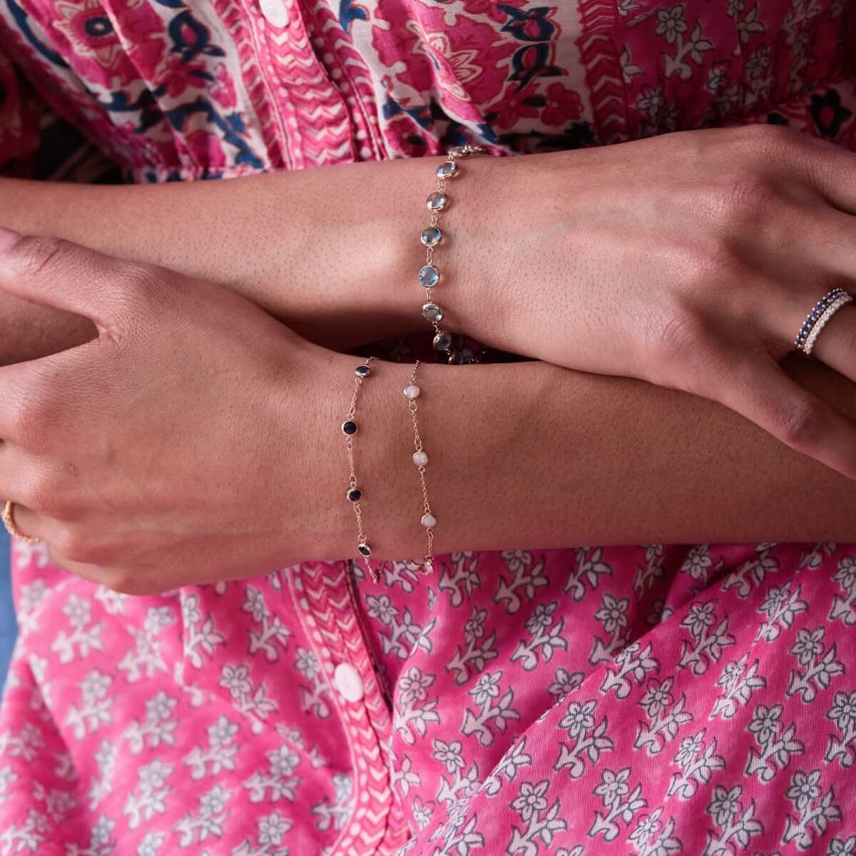Bayberry 7 Sapphire Bracelet in 14k Gold (September) - Image 6