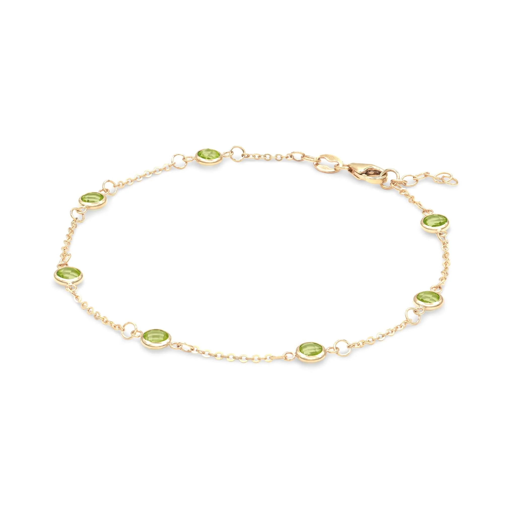 Bayberry 7 Peridot Bracelet in 14k Gold (August) - Image 4