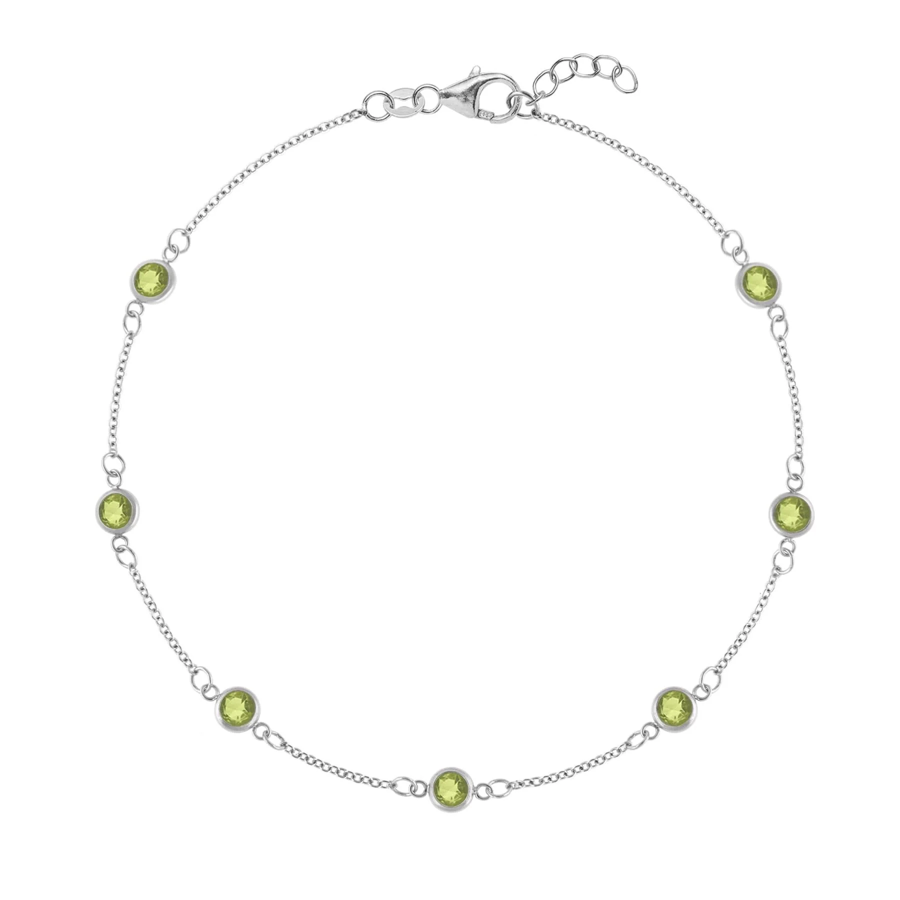 Bayberry 7 Peridot Bracelet in 14k Gold (August) - Image 7