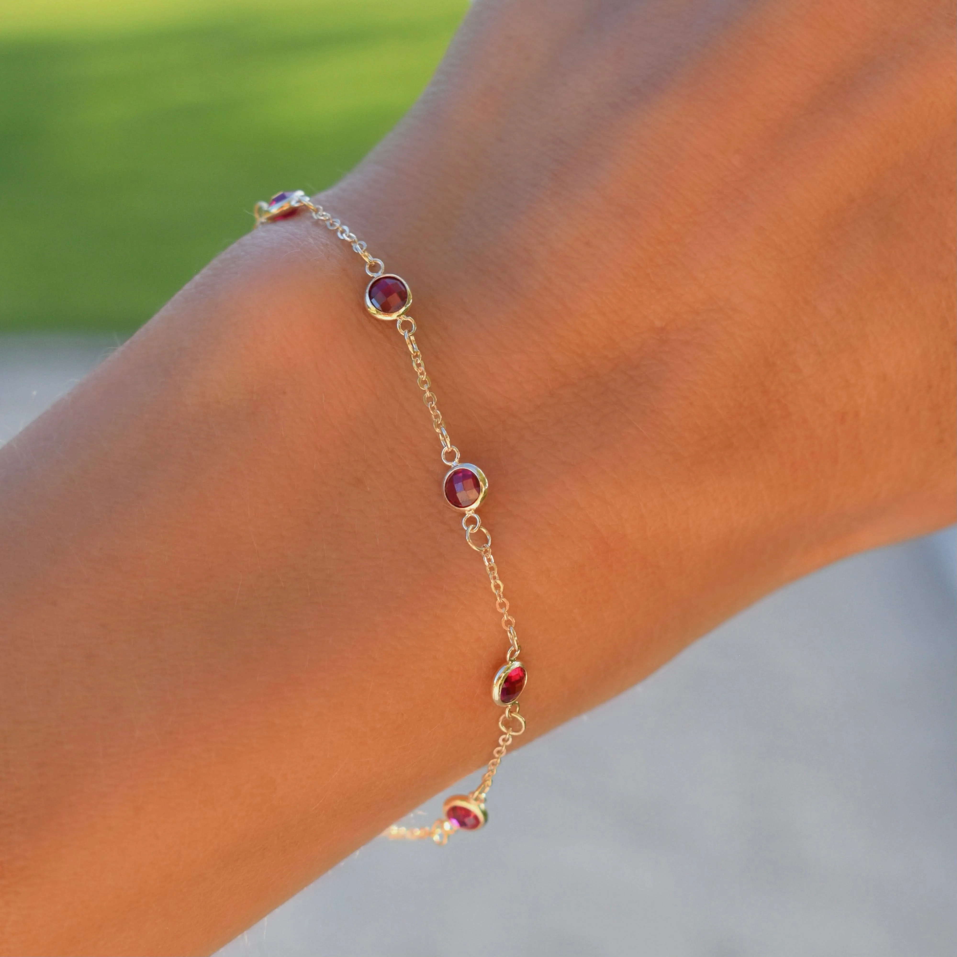 Bayberry 7 Ruby Bracelet in 14k Gold (July) - Image 3