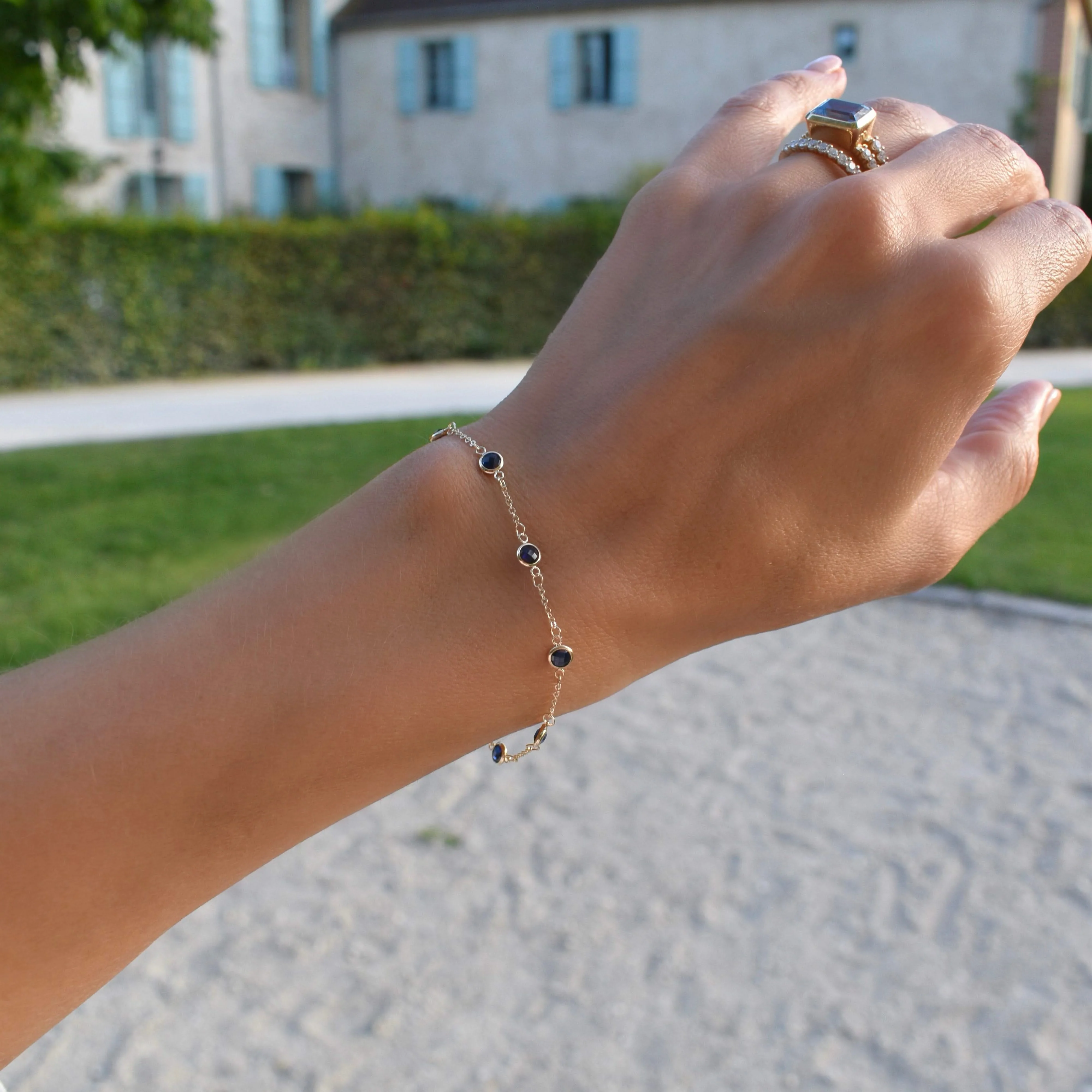 Bayberry 7 Sapphire Bracelet in 14k Gold (September) - Image 2