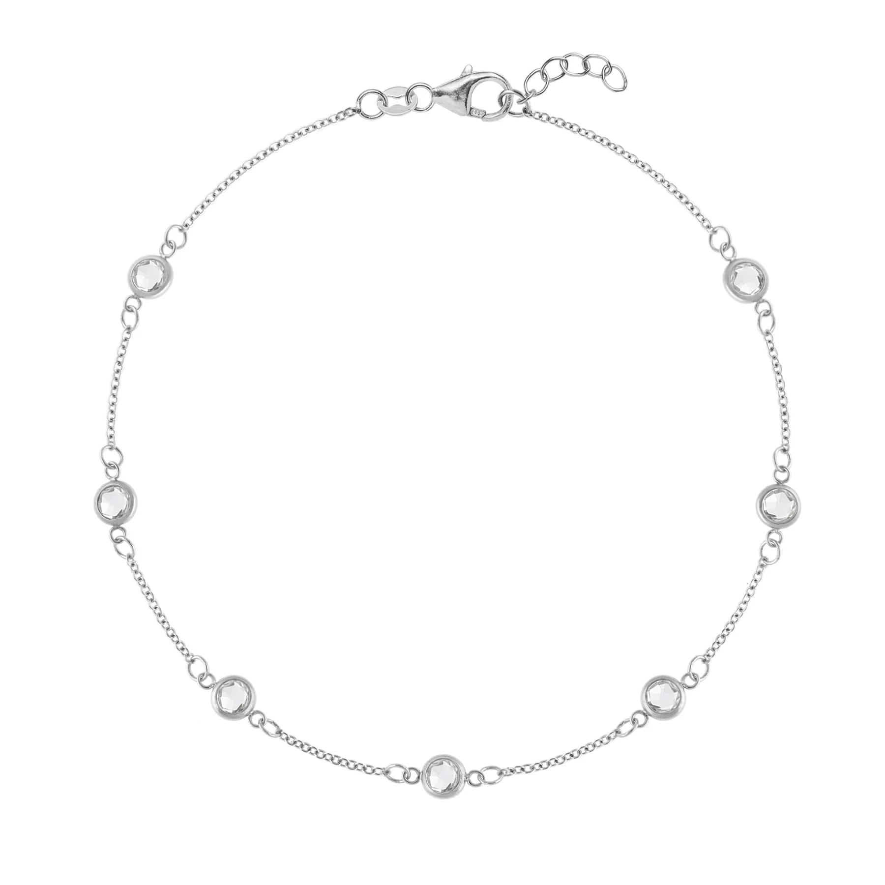 Bayberry 7 White Topaz Bracelet in 14k Gold (April) - Image 8