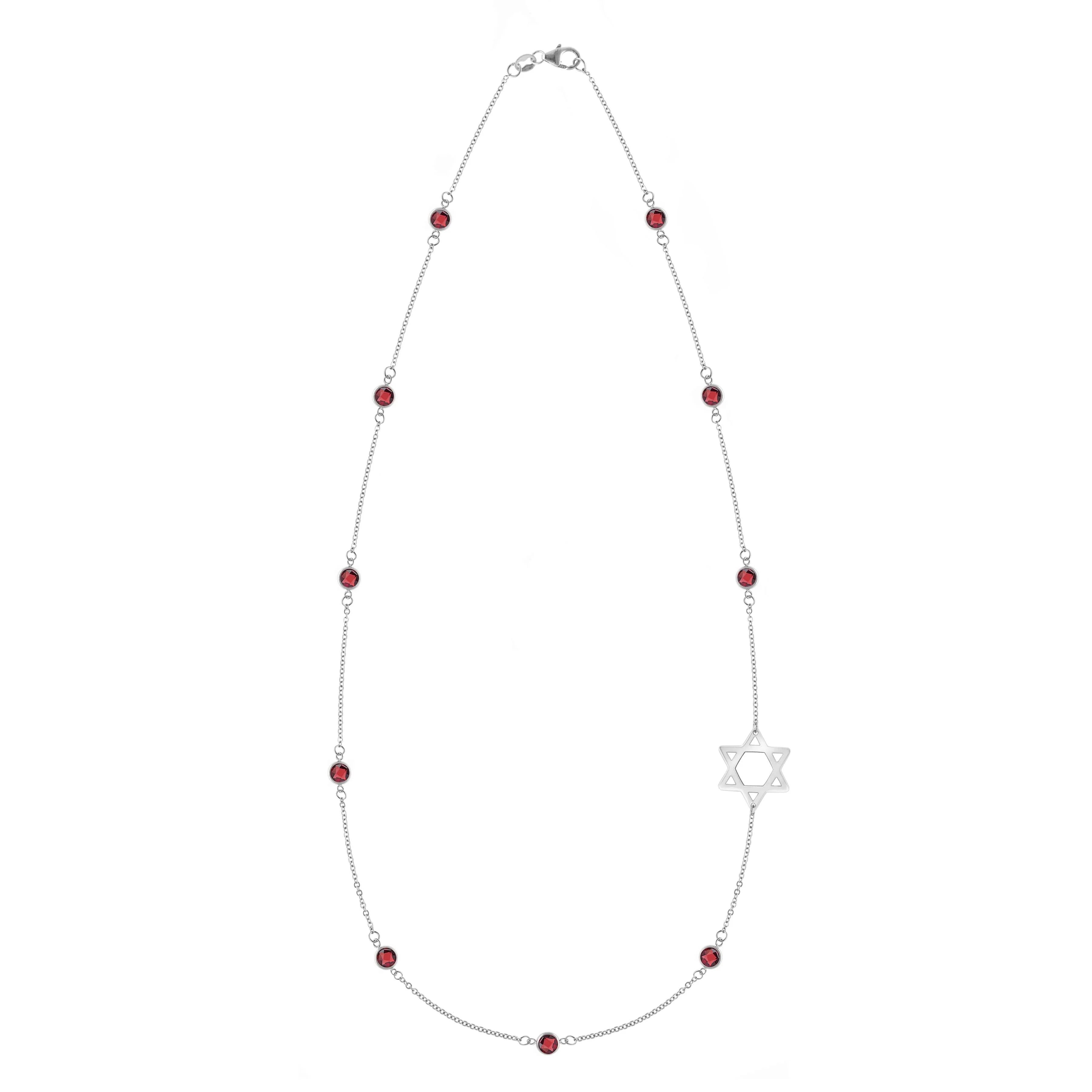 Bayberry Garnet Star of David Necklace in 14k Gold (January) - Image 5