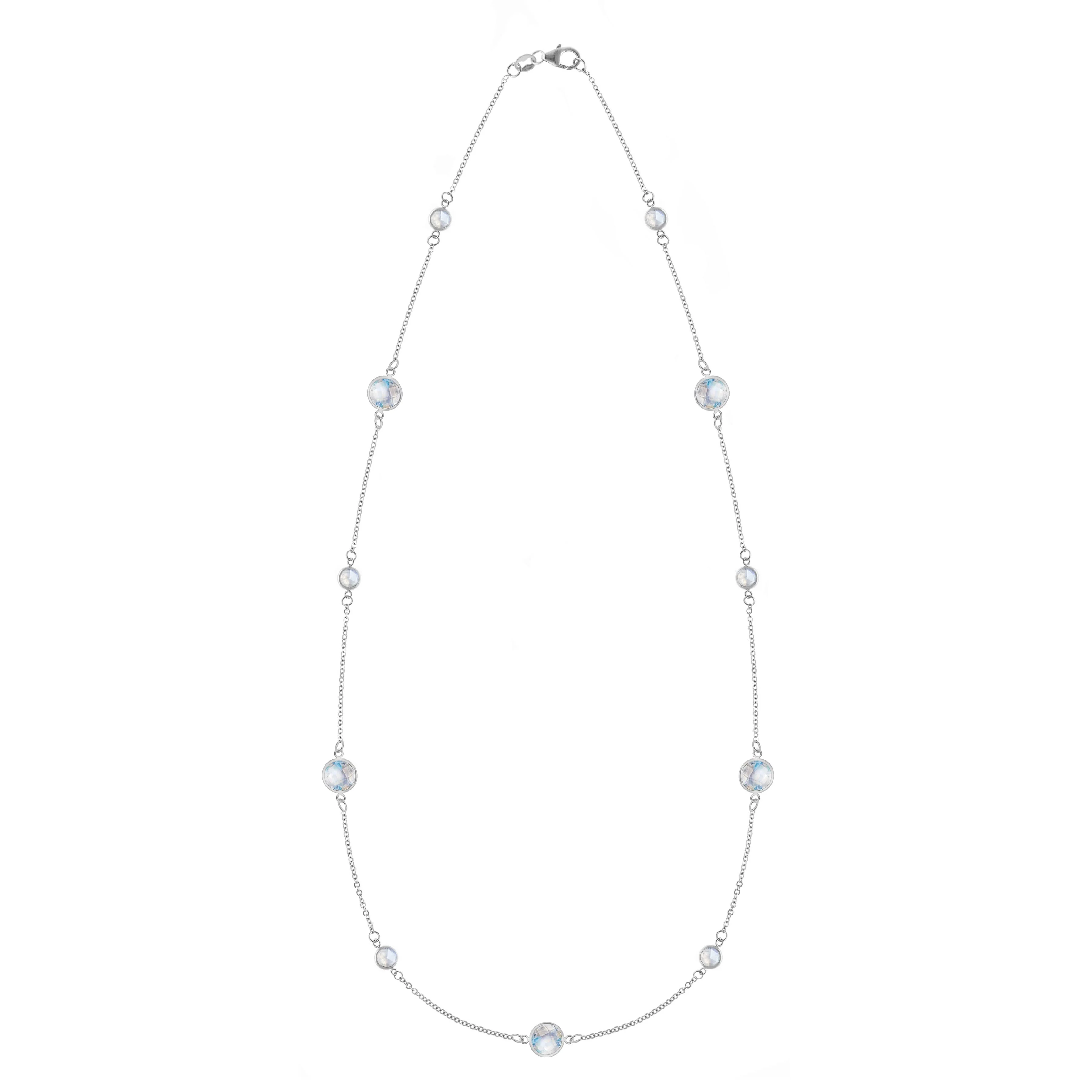 Bayberry Grand & Petite 11 Moonstone Necklace in 14k Gold (June) - Image 5
