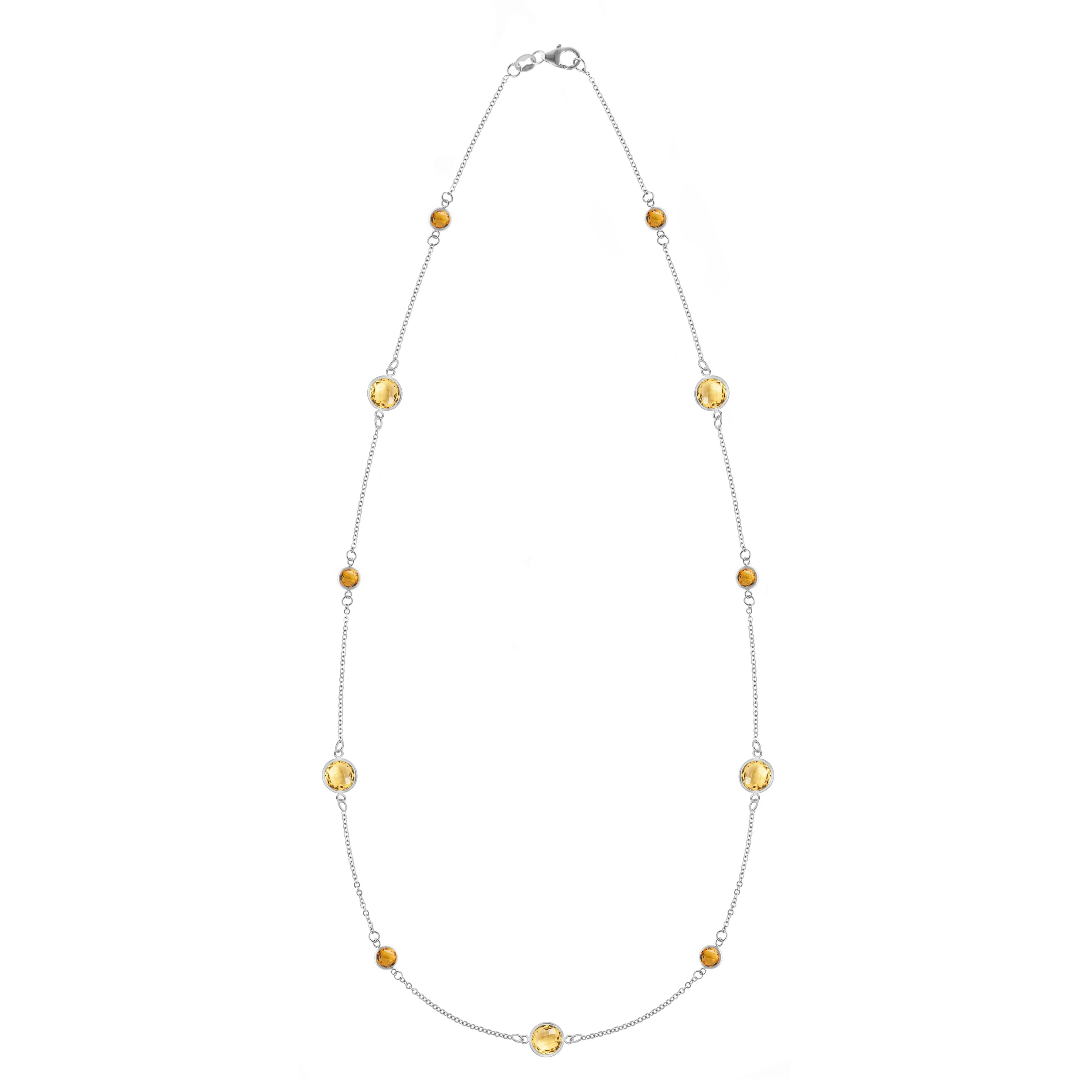 Bayberry Grand & Petite 11 Citrine Necklace in 14k Gold (November) - Image 5