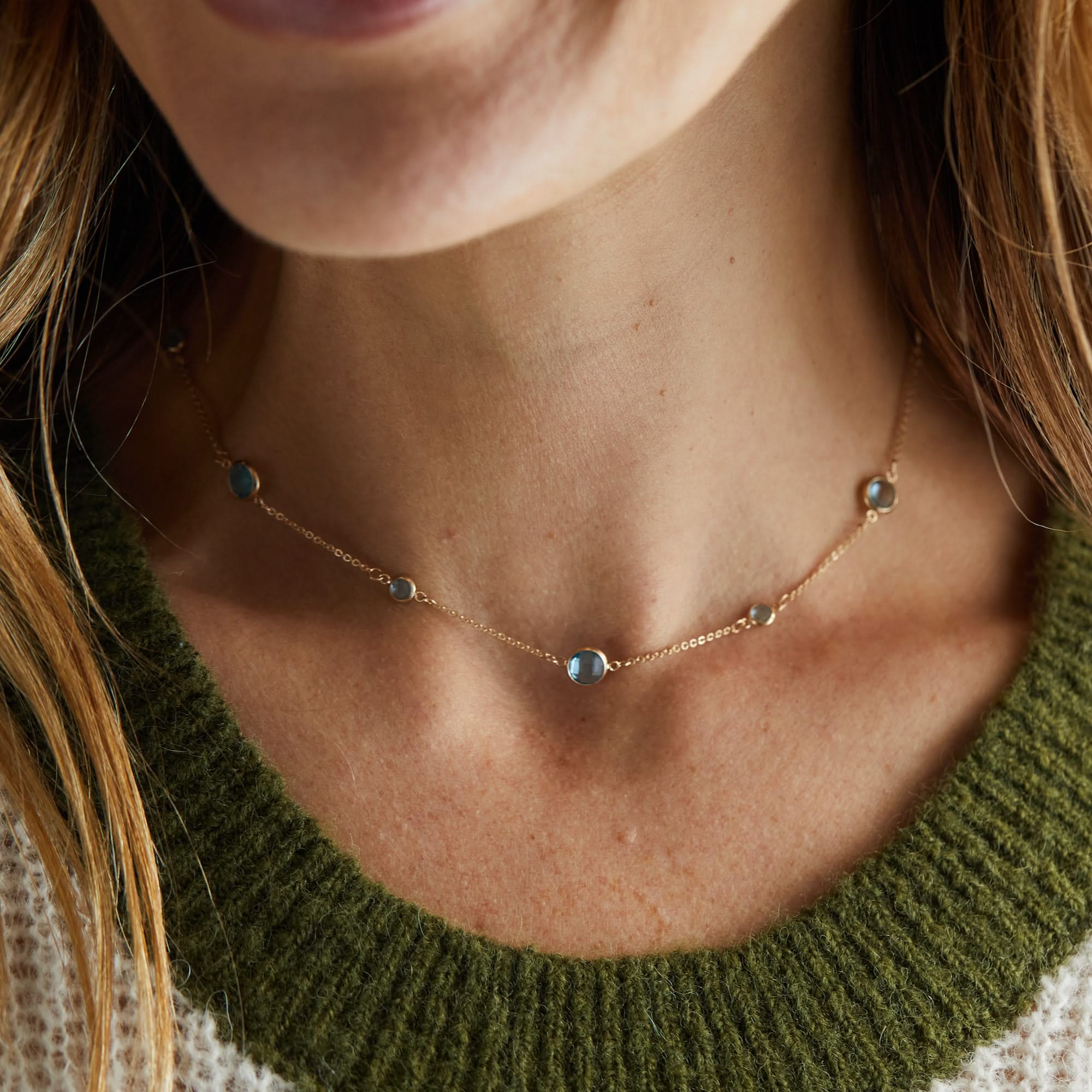 Bayberry Grand & Petite 11 Nantucket Blue Topaz Necklace in 14k Gold (December) - Image 7