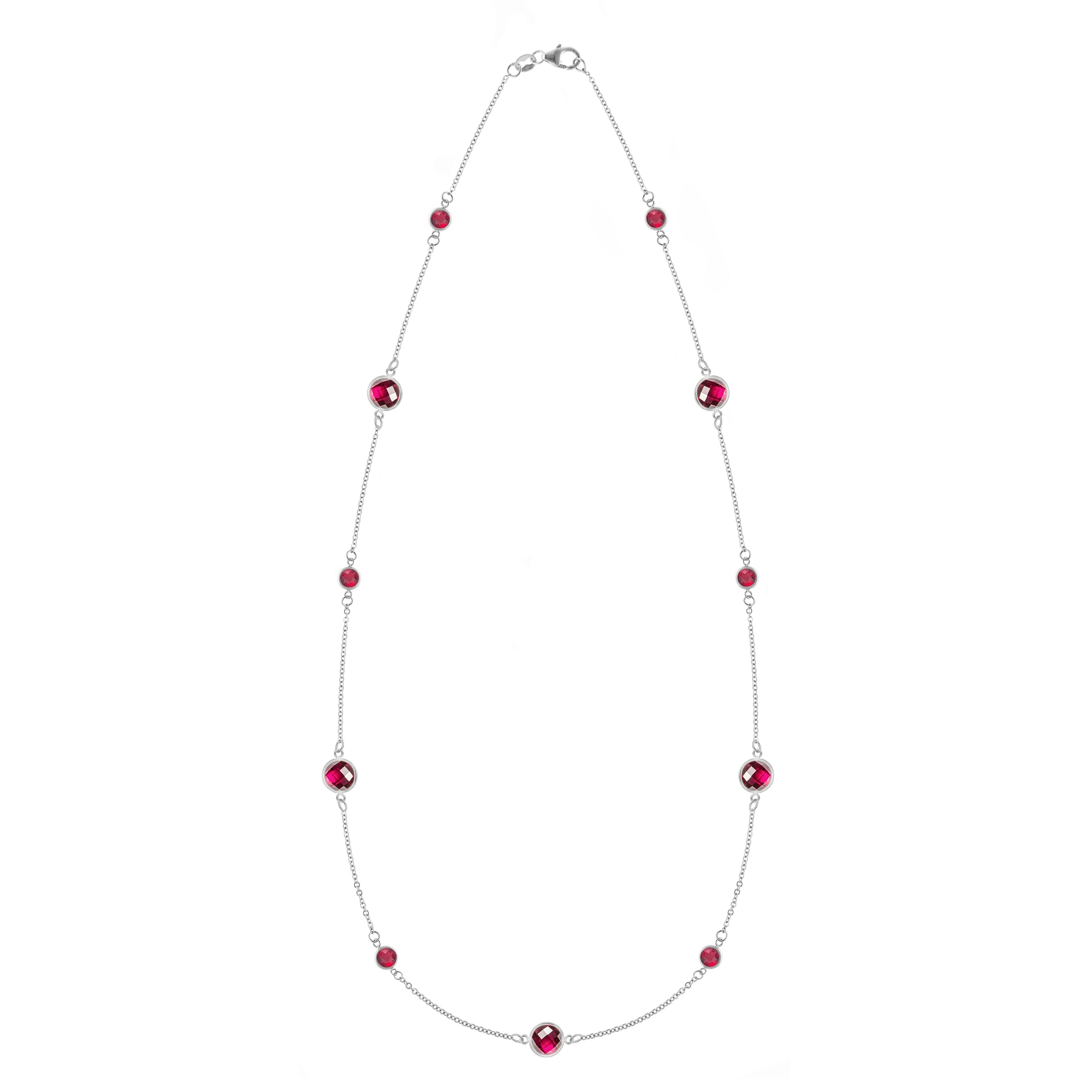 Bayberry Grand & Petite 11 Ruby Necklace in 14k Gold (July) - Image 5