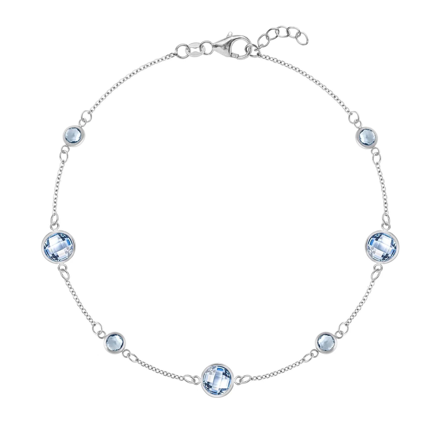 Bayberry Grand & Petite 7 Aquamarine Bracelet in 14k Gold (March) - Image 5