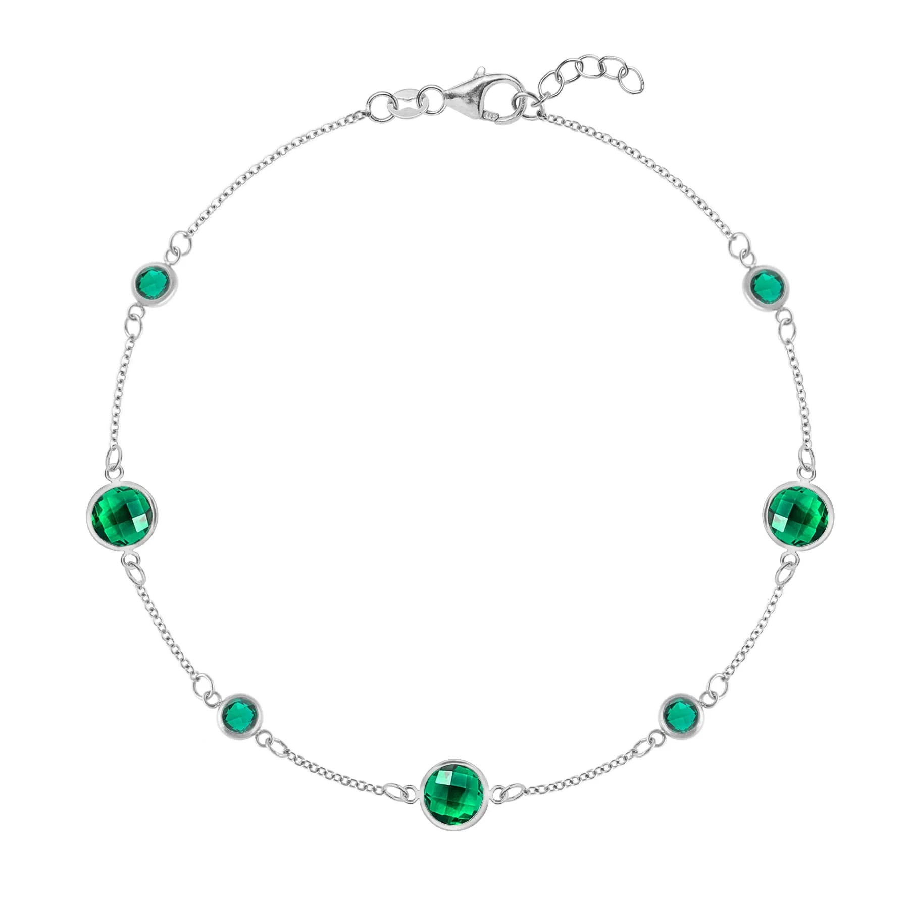 Bayberry Grand & Petite 7 Emerald Bracelet in 14k Gold (May) - Image 5