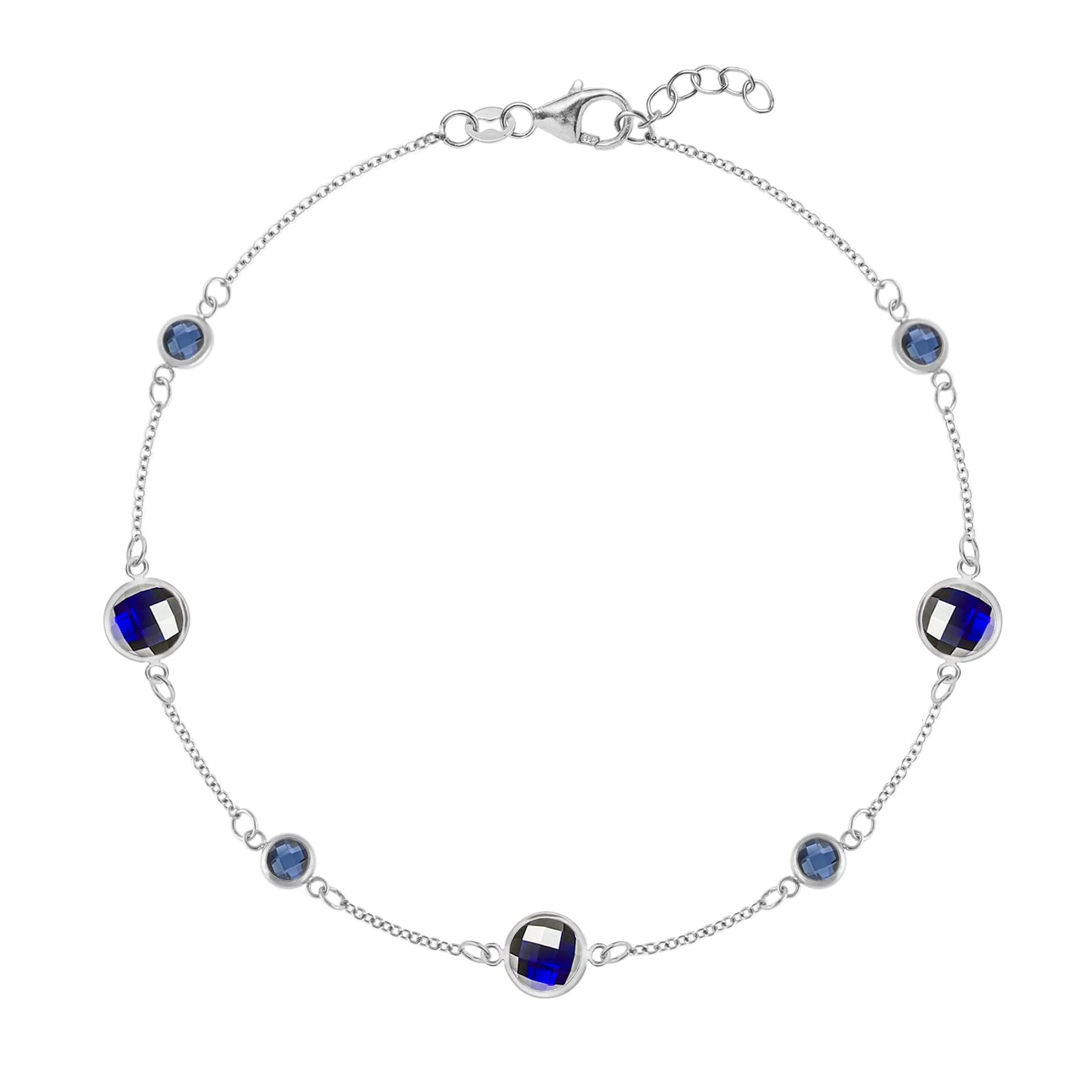 Bayberry Grand & Petite 7 Sapphire Bracelet in 14k Gold (September) - Image 4