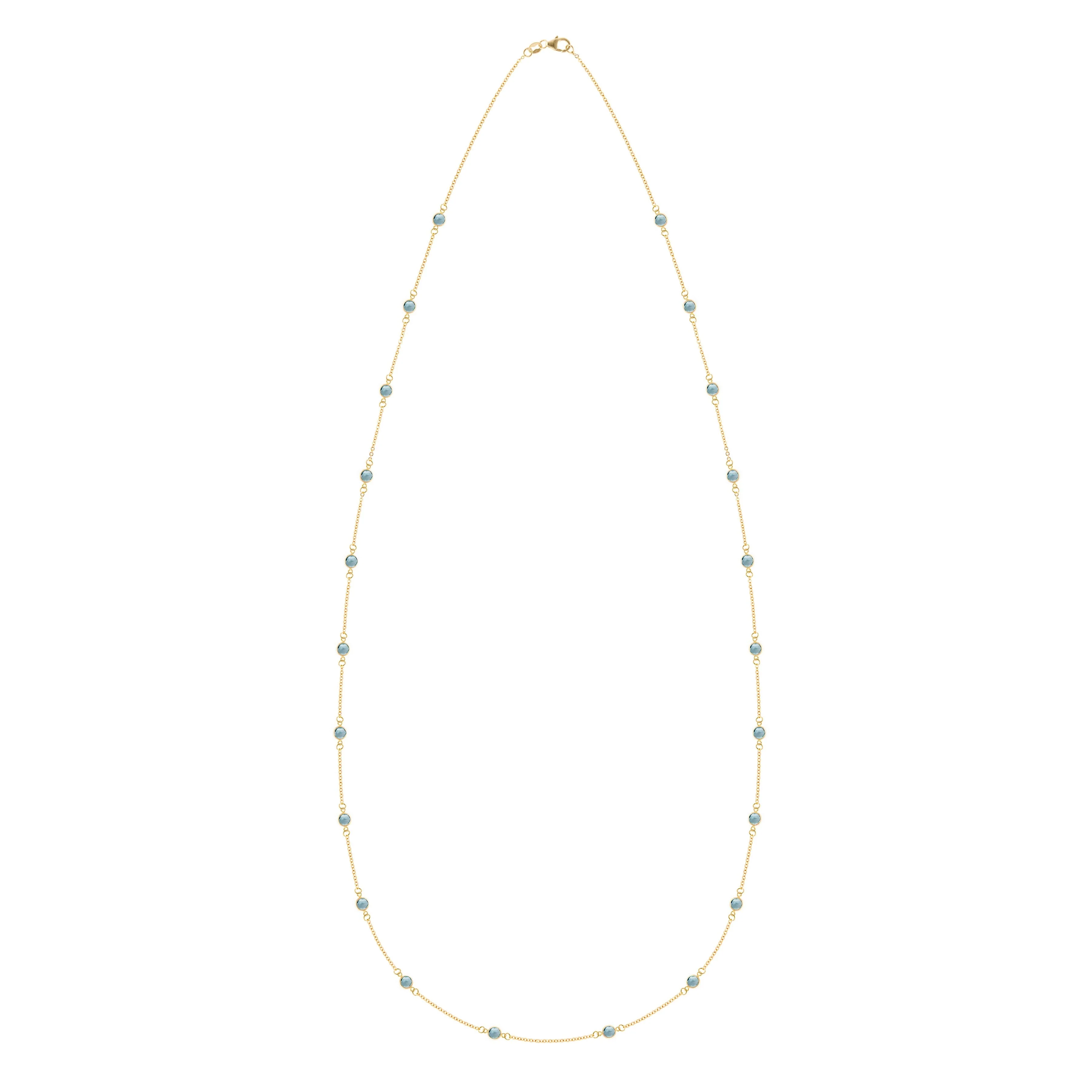 Bayberry Nantucket Blue Topaz Long Necklace in 14k Gold (December) - Image 4