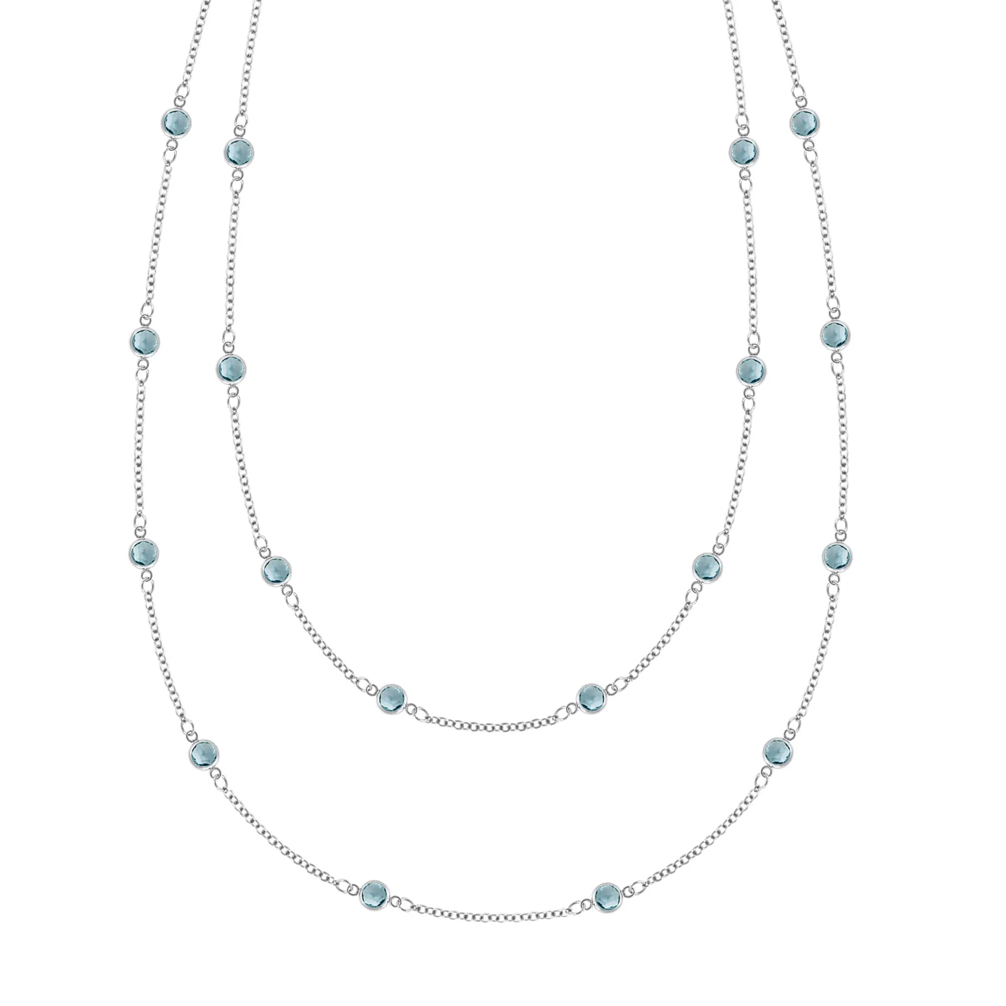 Bayberry Nantucket Blue Topaz Long Necklace in 14k Gold (December) - Image 7