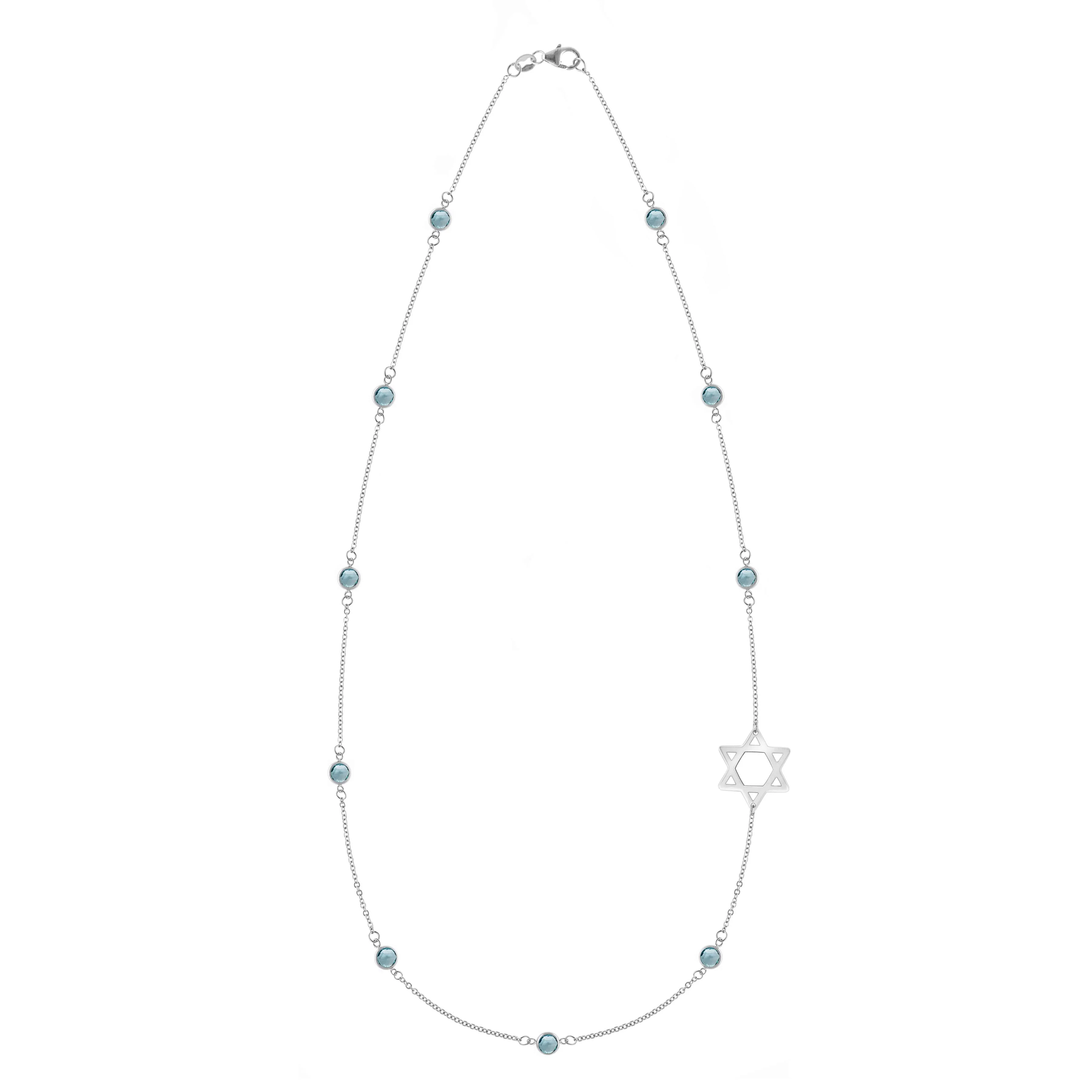 Bayberry Nantucket Blue Topaz Star of David Necklace in 14k Gold (December) - Image 5