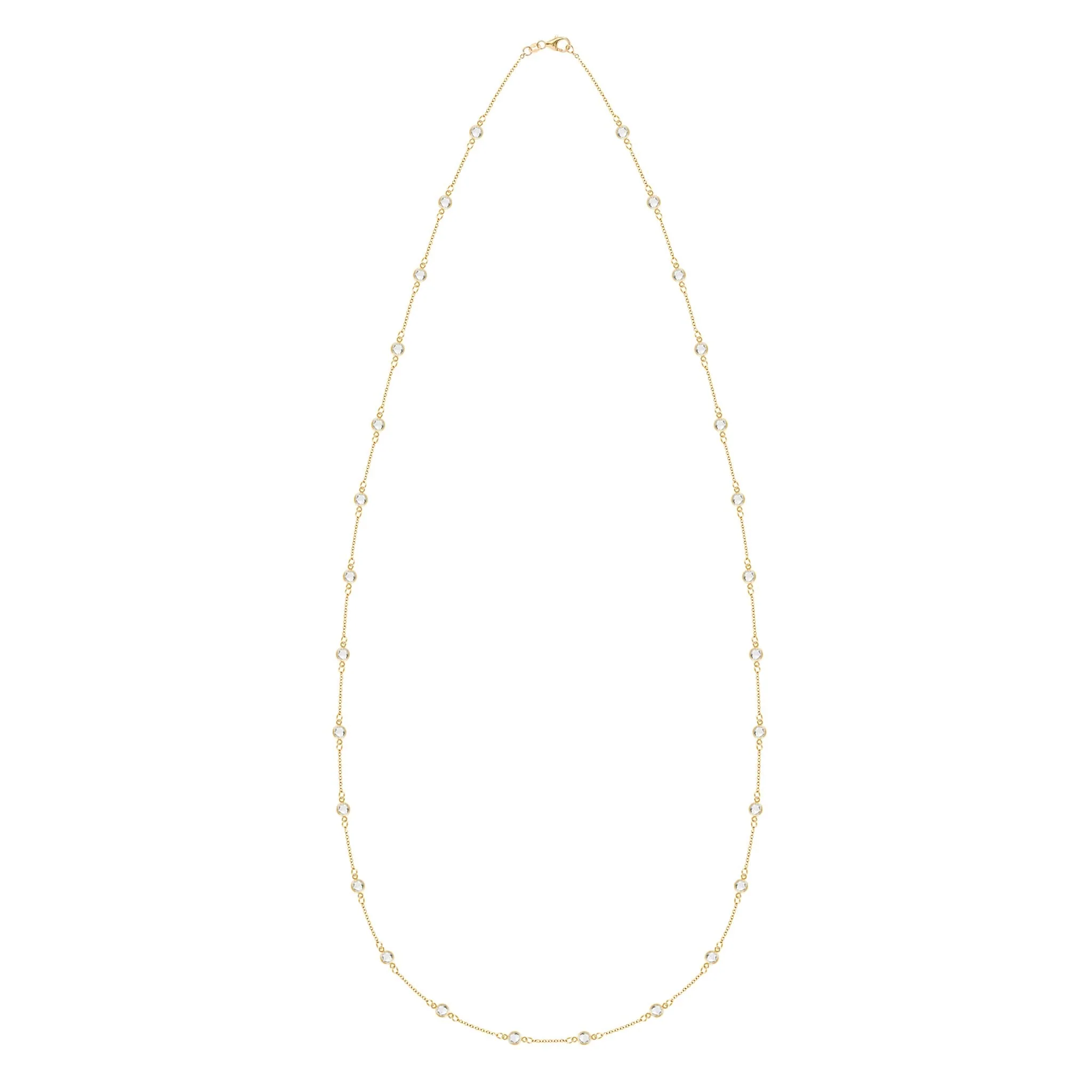 Bayberry White Topaz Long Necklace in 14k Gold (April) - Image 4