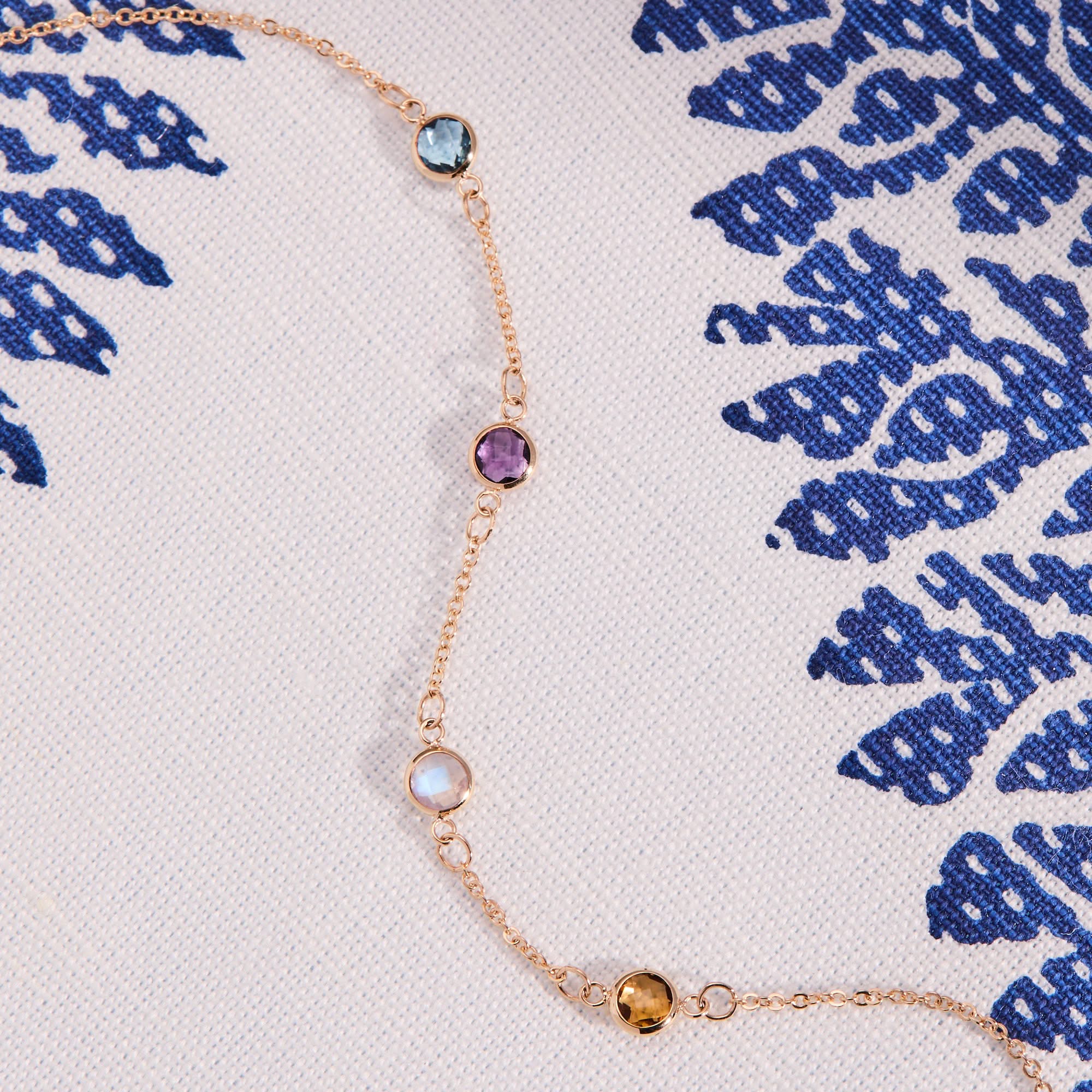 Petite 4 Birthstone Bracelet in 14k Gold - Image 6